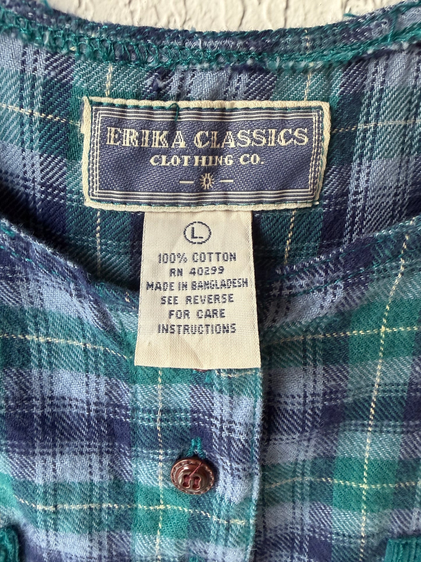 90s 'Erika' Blue Corduroy Cottage Core Chore Dress / Large
