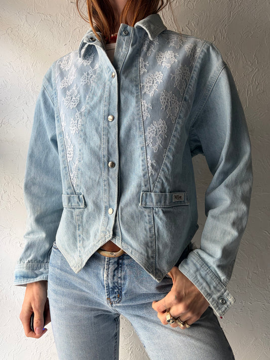 80s 'Pulse' Fitted Denim Jacket / Medium