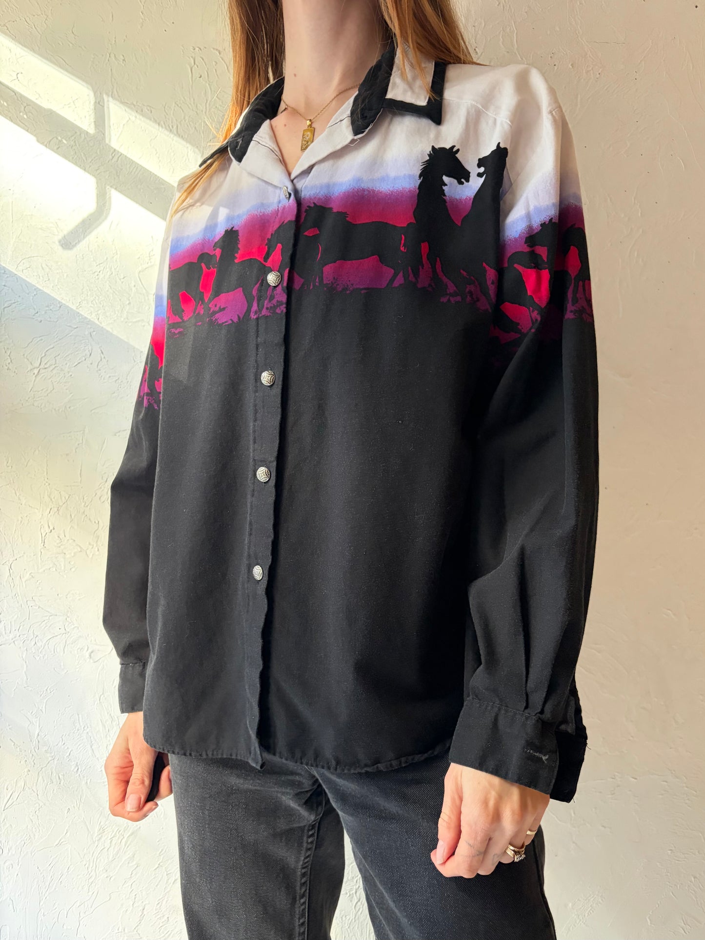 80s 'Roper' Western Button Up Shirt / Medium