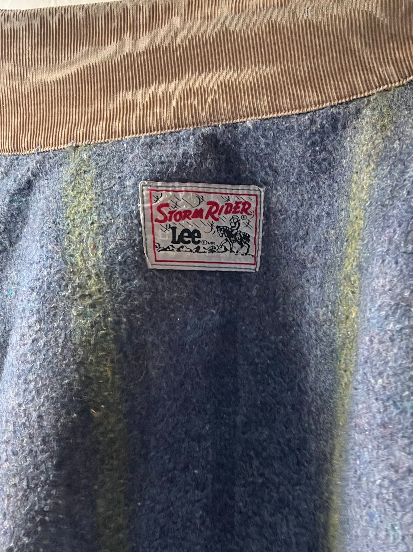 90s 'Lee Stormrider' Blanket Lined Denim Jacket / Large