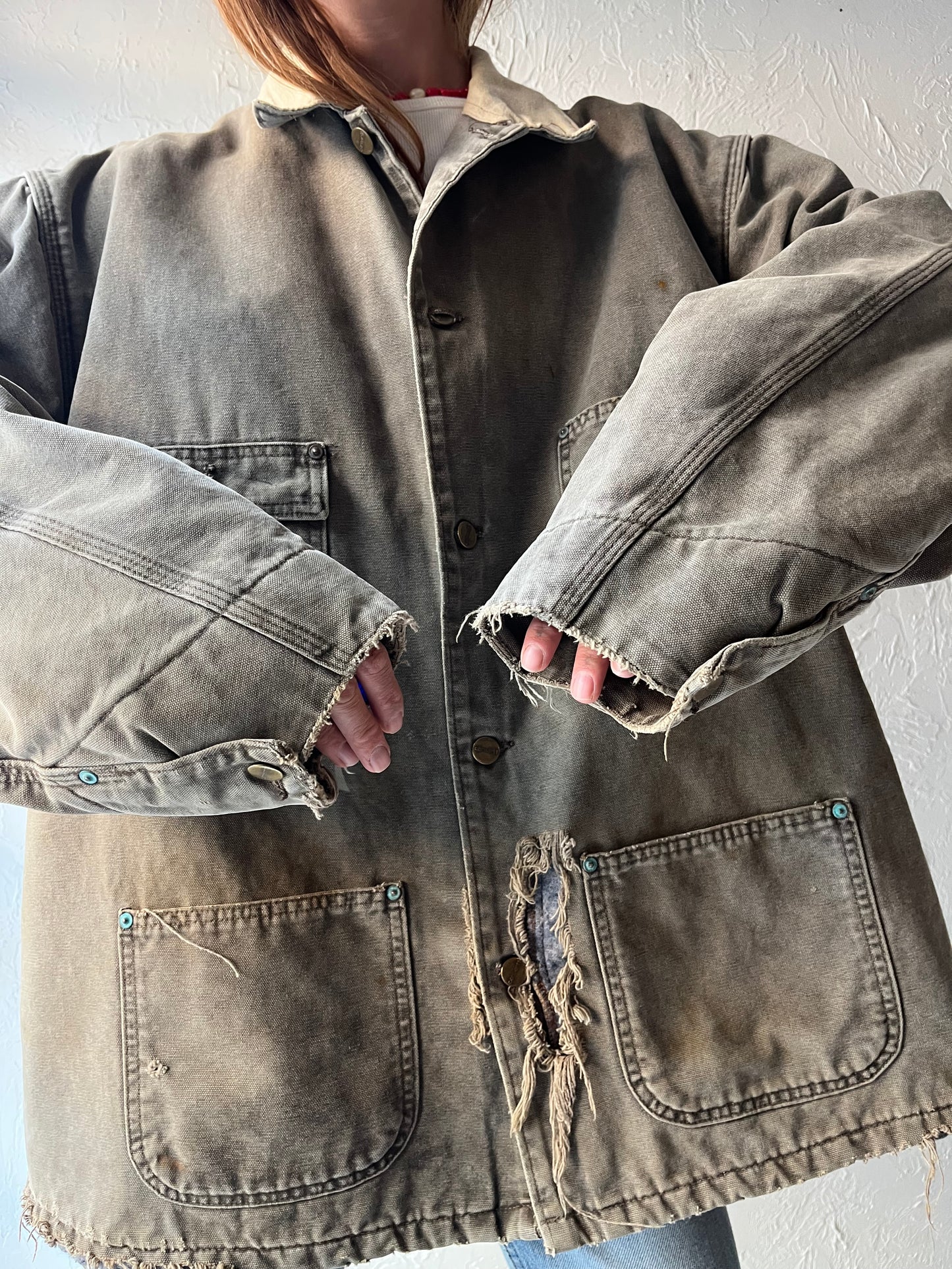 90s 'Carhartt' Made With Pride Thrashed Workwear Jacket / 2XL