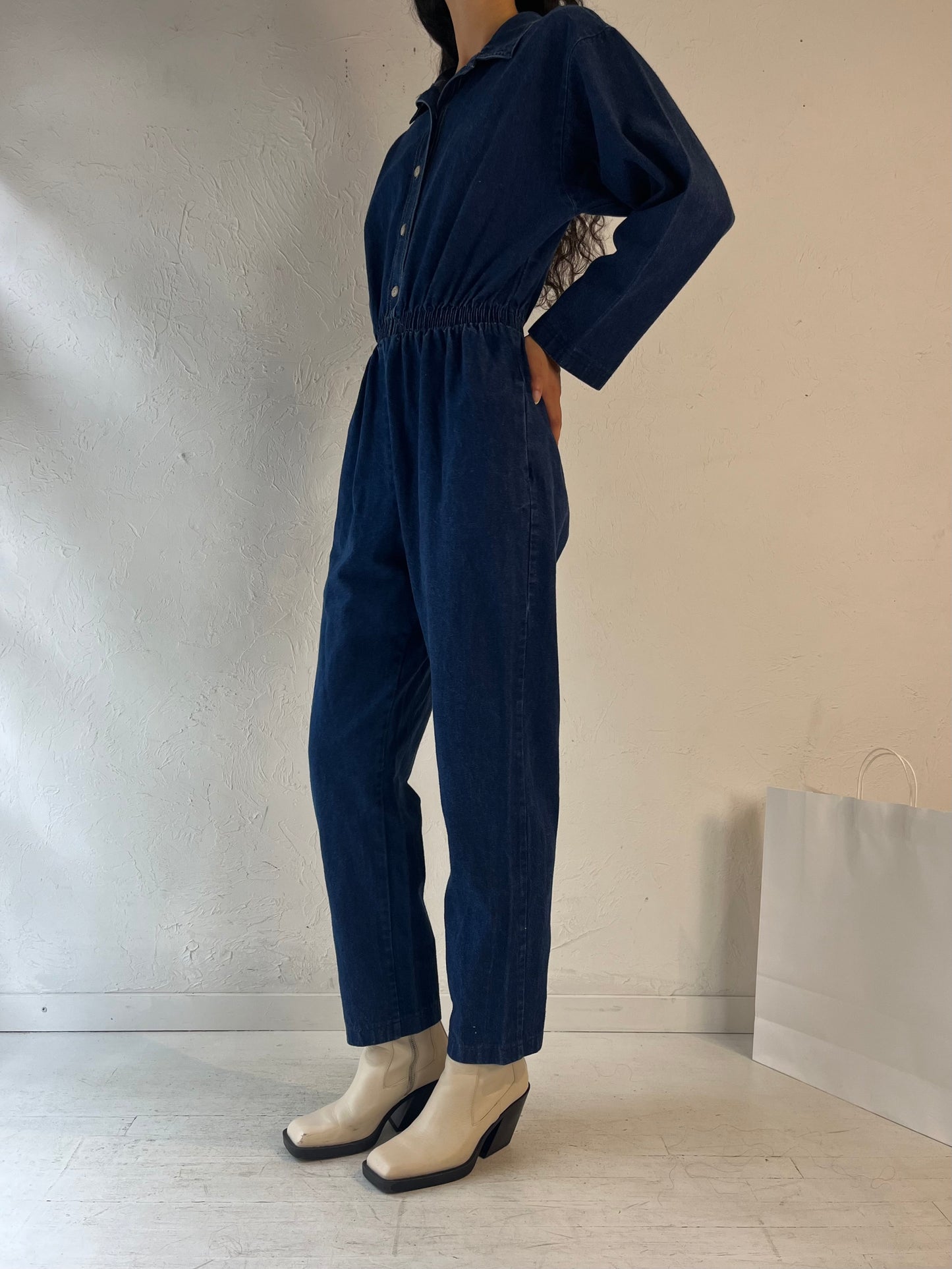 80s 'Boonies' Denim Jumpsuit / Small