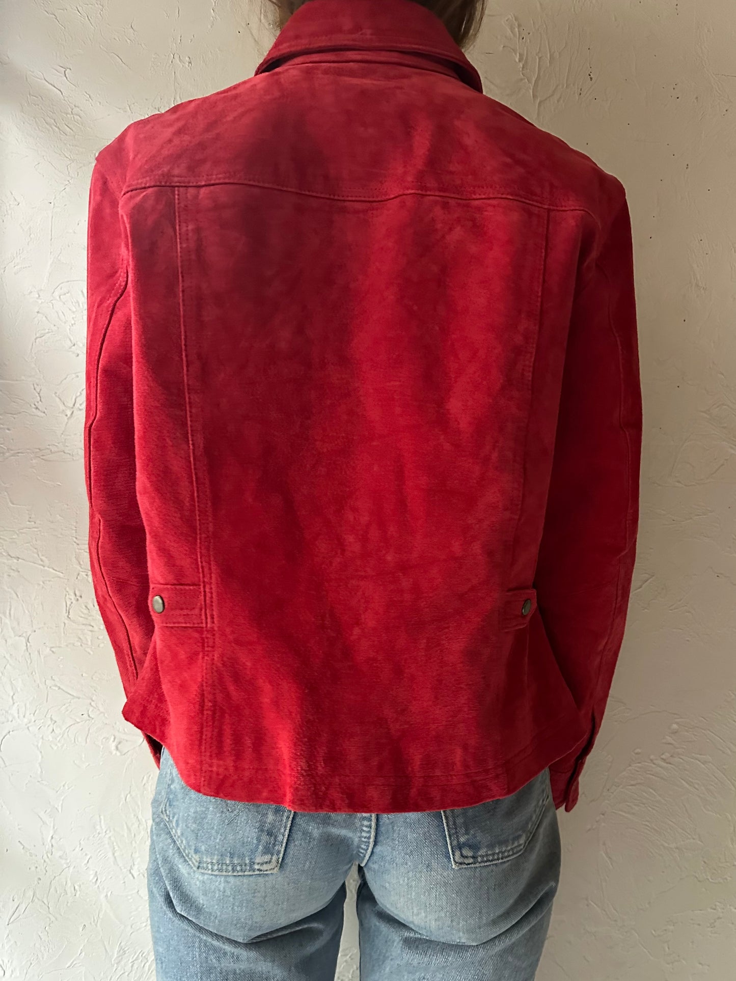 Y2k 'Coldwater Creek' Red Suede Jacket / Large
