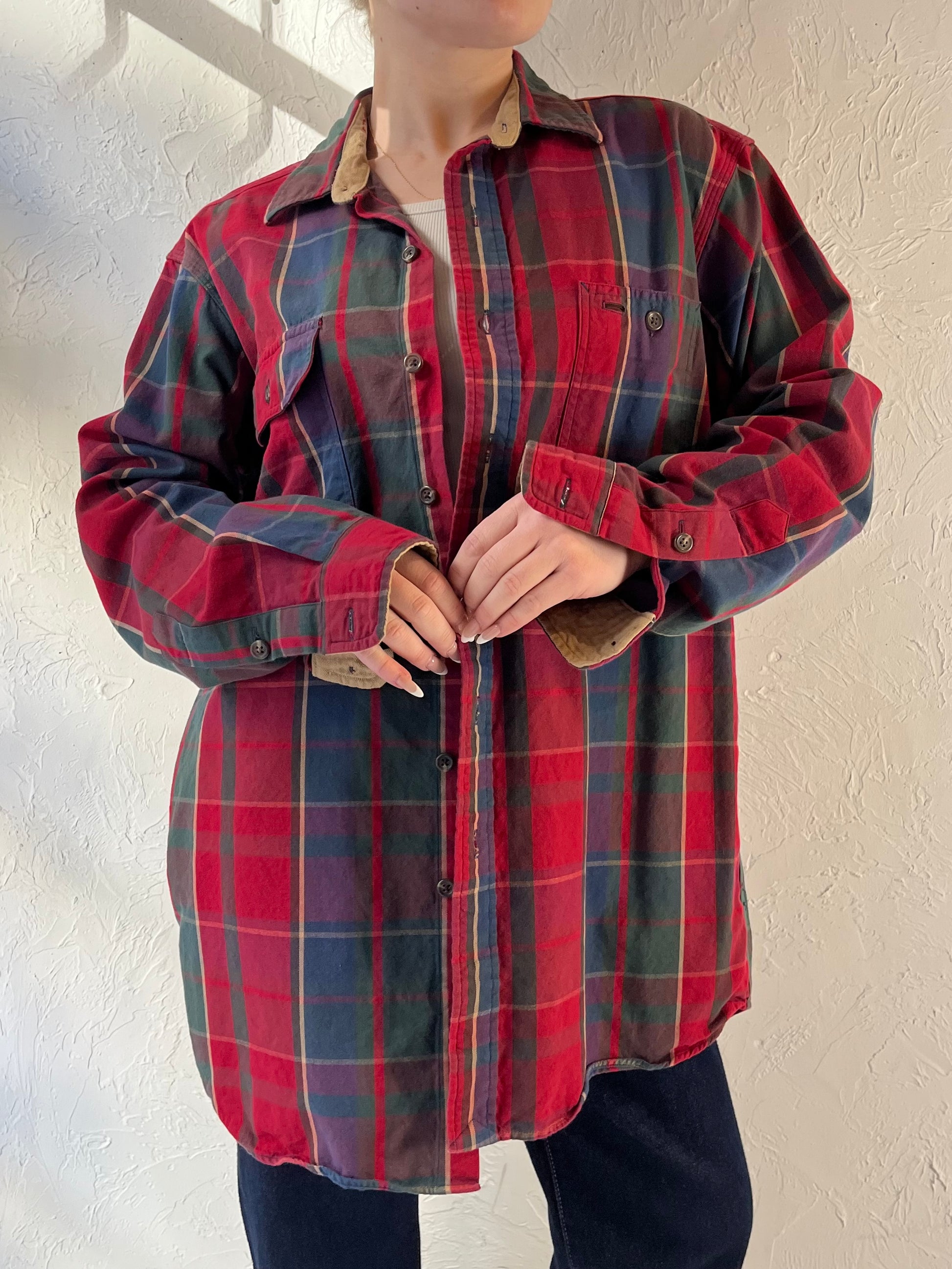 Y2K ‘Ralph Lauren’ Red Plaid Button Up Cotton Shirt / Medium