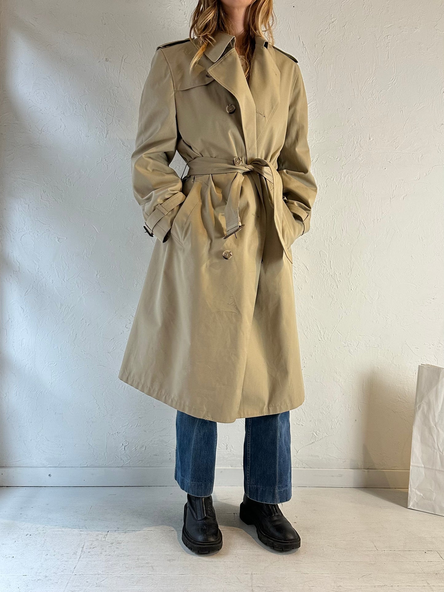 90s ‘London Fog’ Beige Classic Trench Coat / Medium