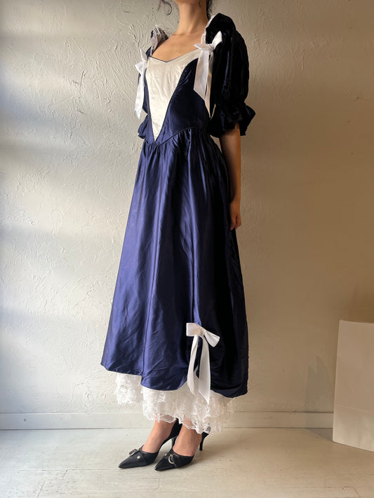 70s ‘Alfred Angelo’ Blue Formal Dress / Union Made / Medium