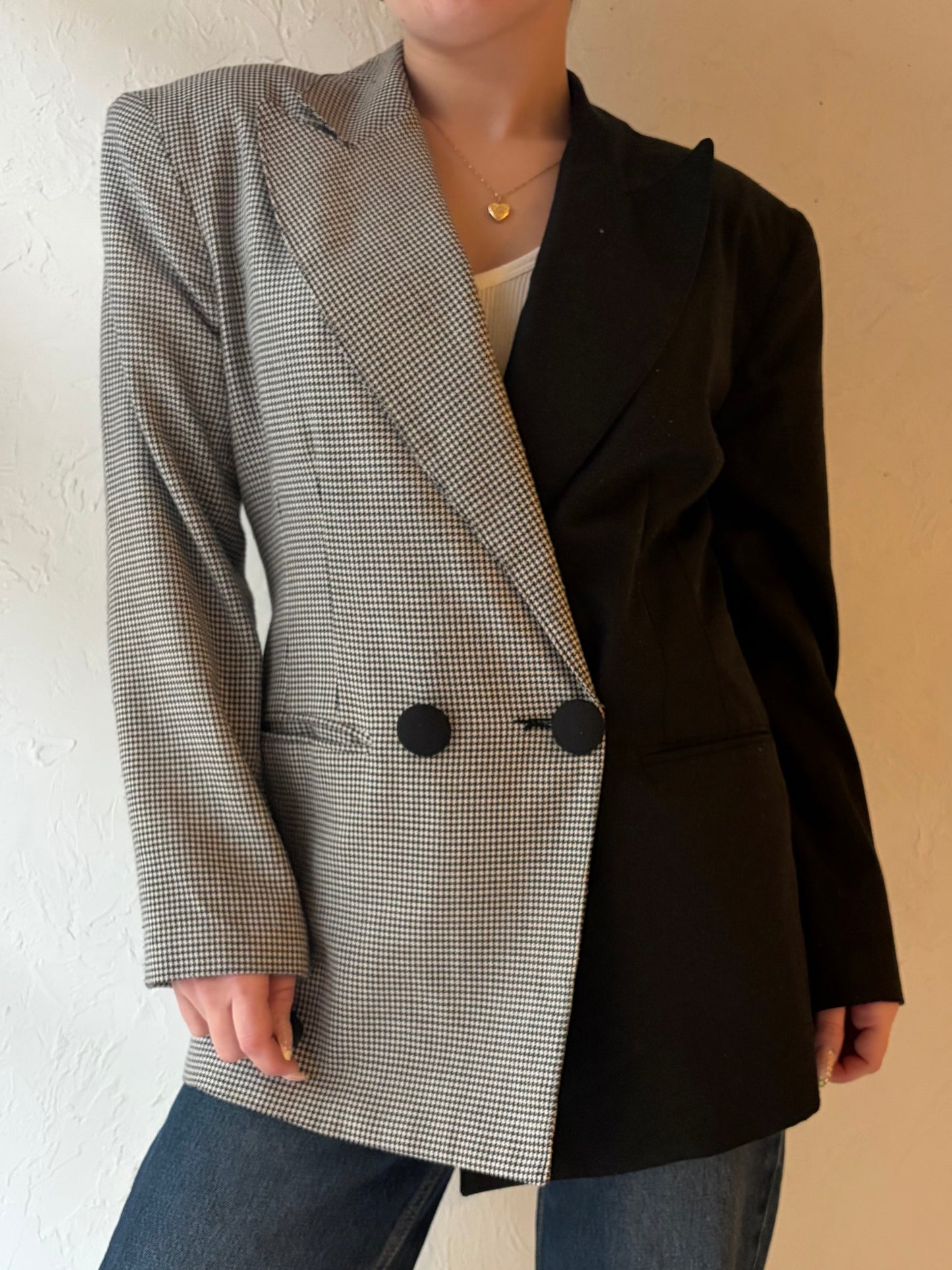 90s 'Prima Donna' Two Tone Blazer Jacket / Small - Medium