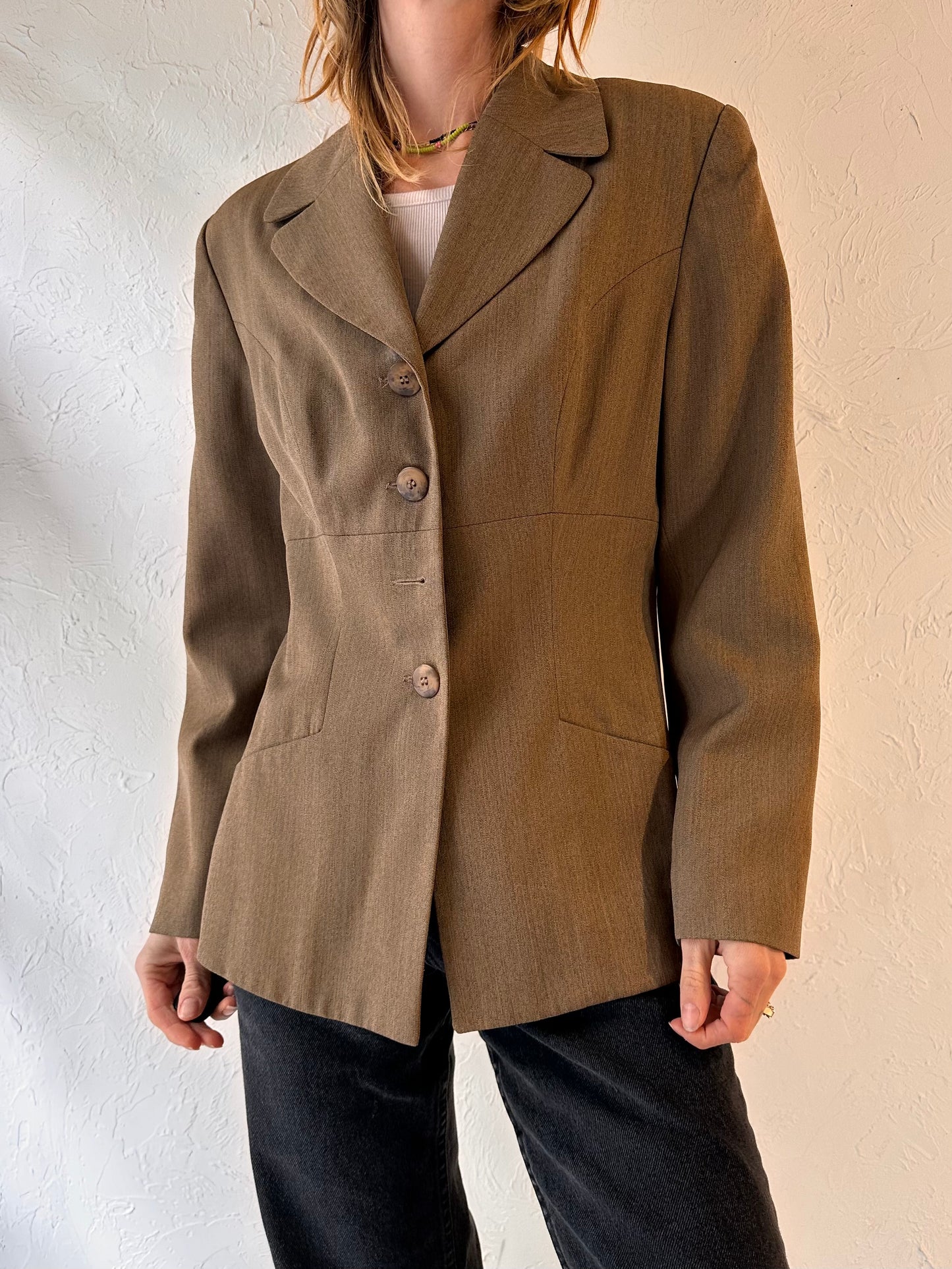 90s 'Bebe' Brown Blazer Jacket / Medium