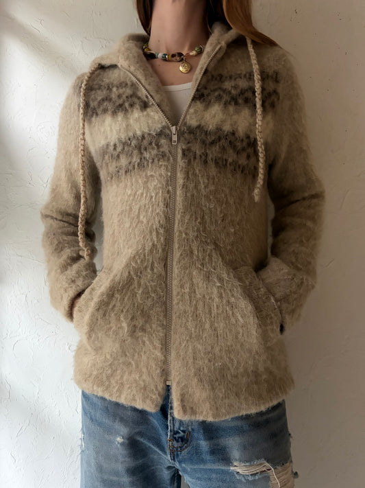 70s 'Sears' Wool Hooded Sweater / Medium
