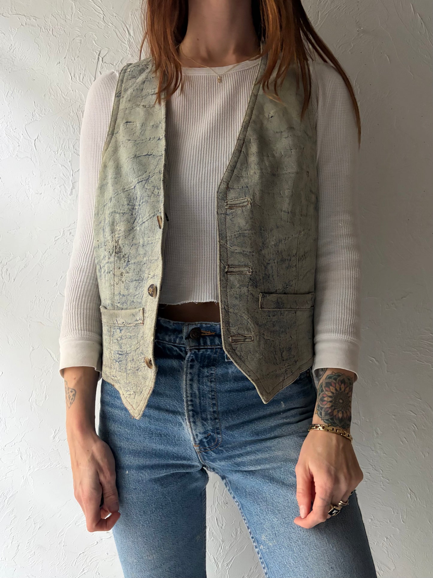 Vintage Leather Vest / Medium