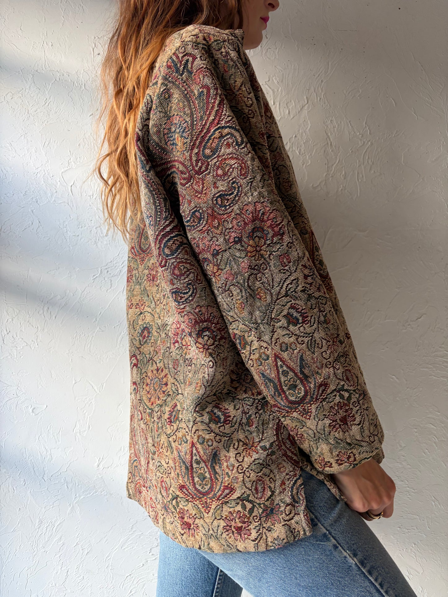 90s 'Erin London' Paisley Tapestry Jacket / Large