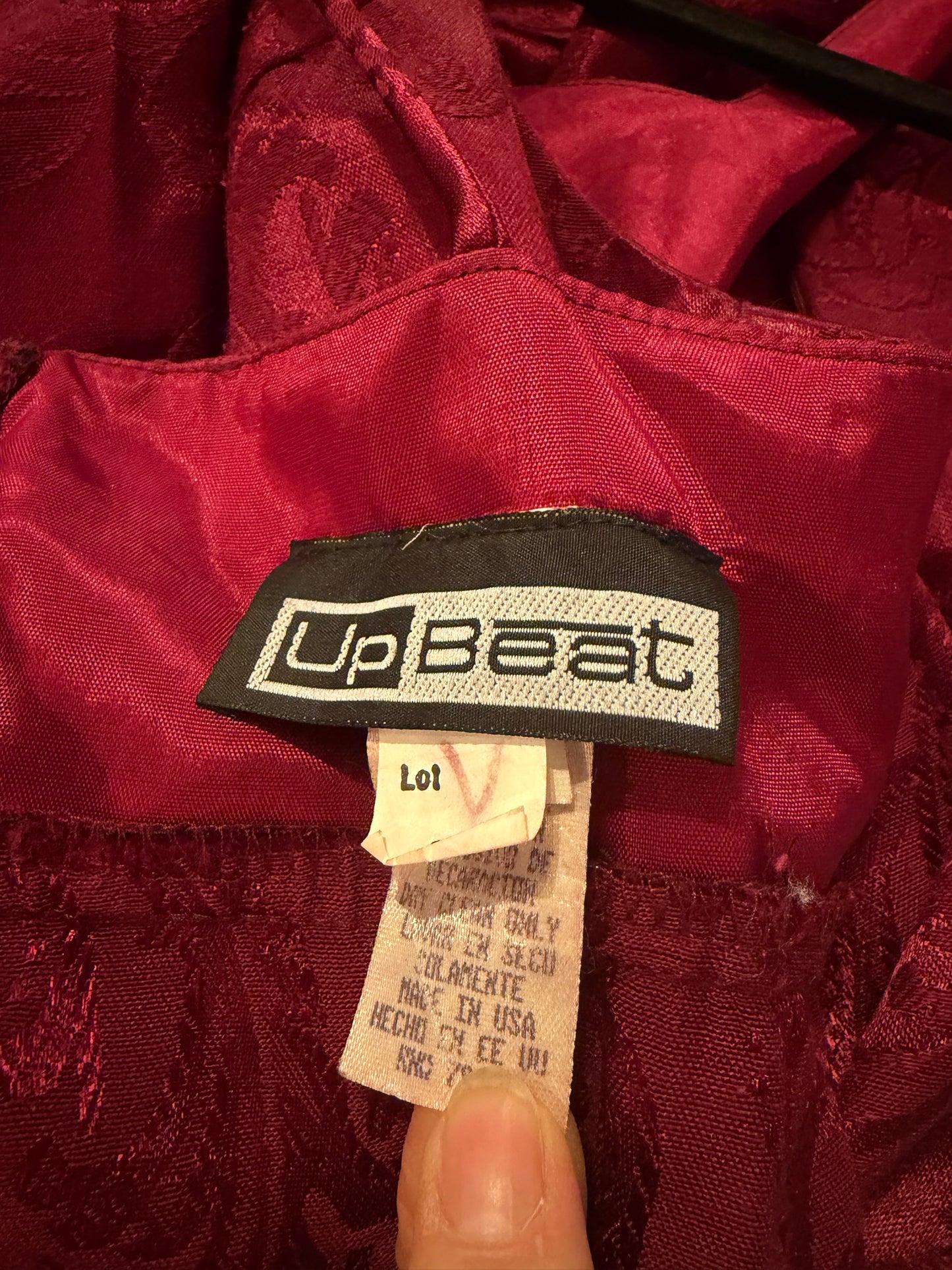 80s 'Up Beat' Burgundy Dress / Union Made / Small