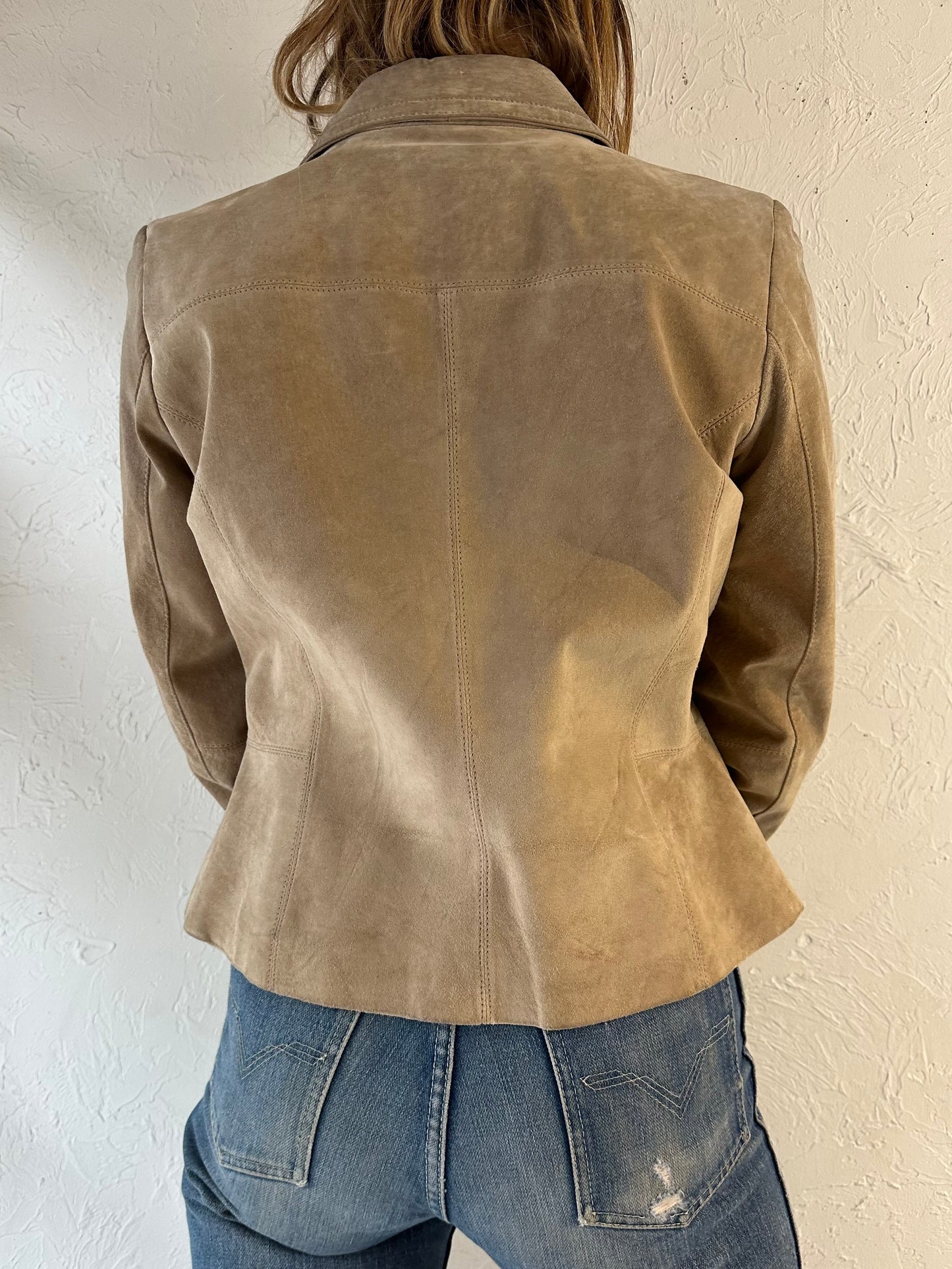 Y2K ‘Liz Claiborne’ Beige Suede Jacket / Small