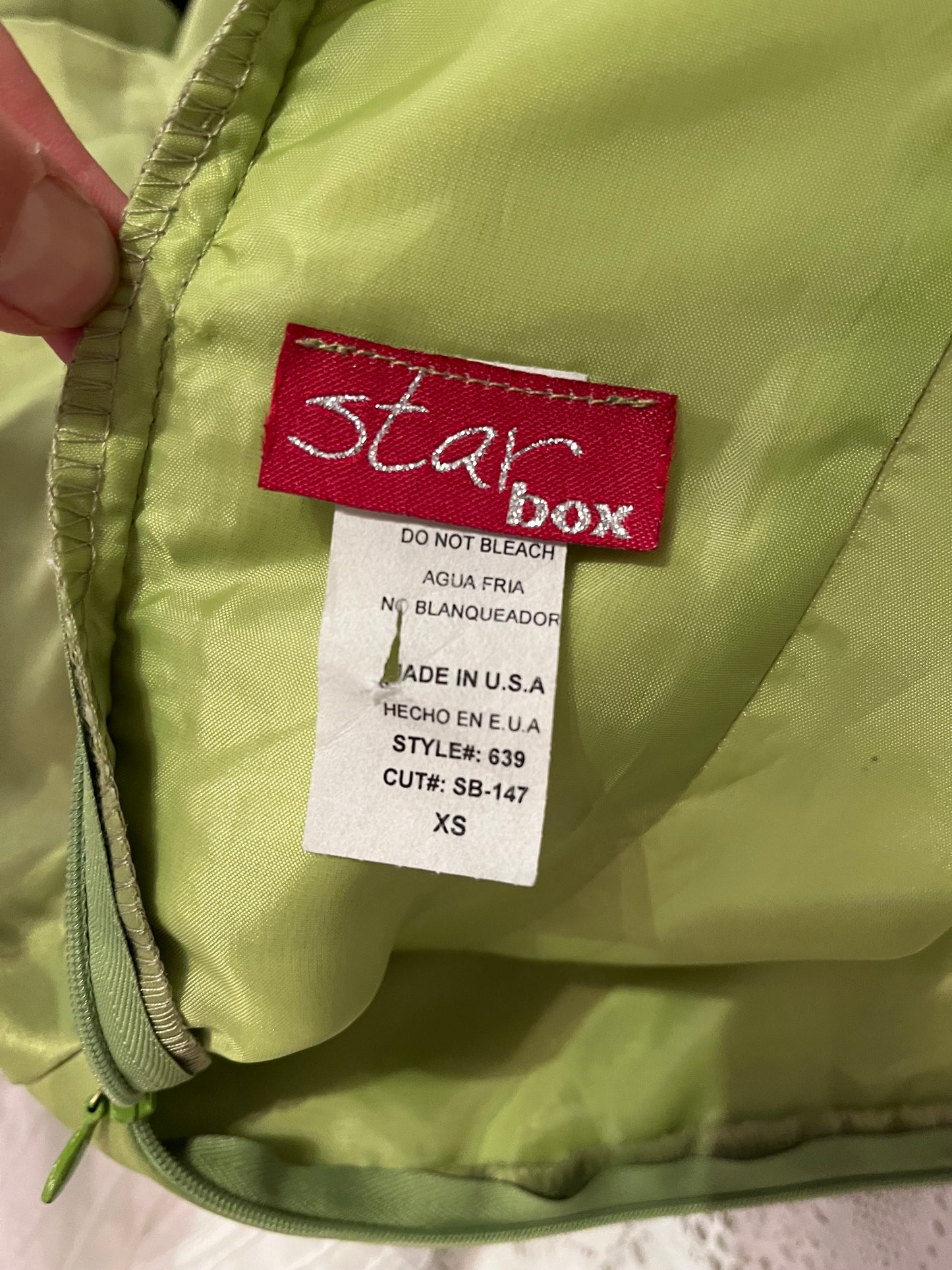Y2k 'Star Box' Lime Green Bubble Mini Formal Dress / XS