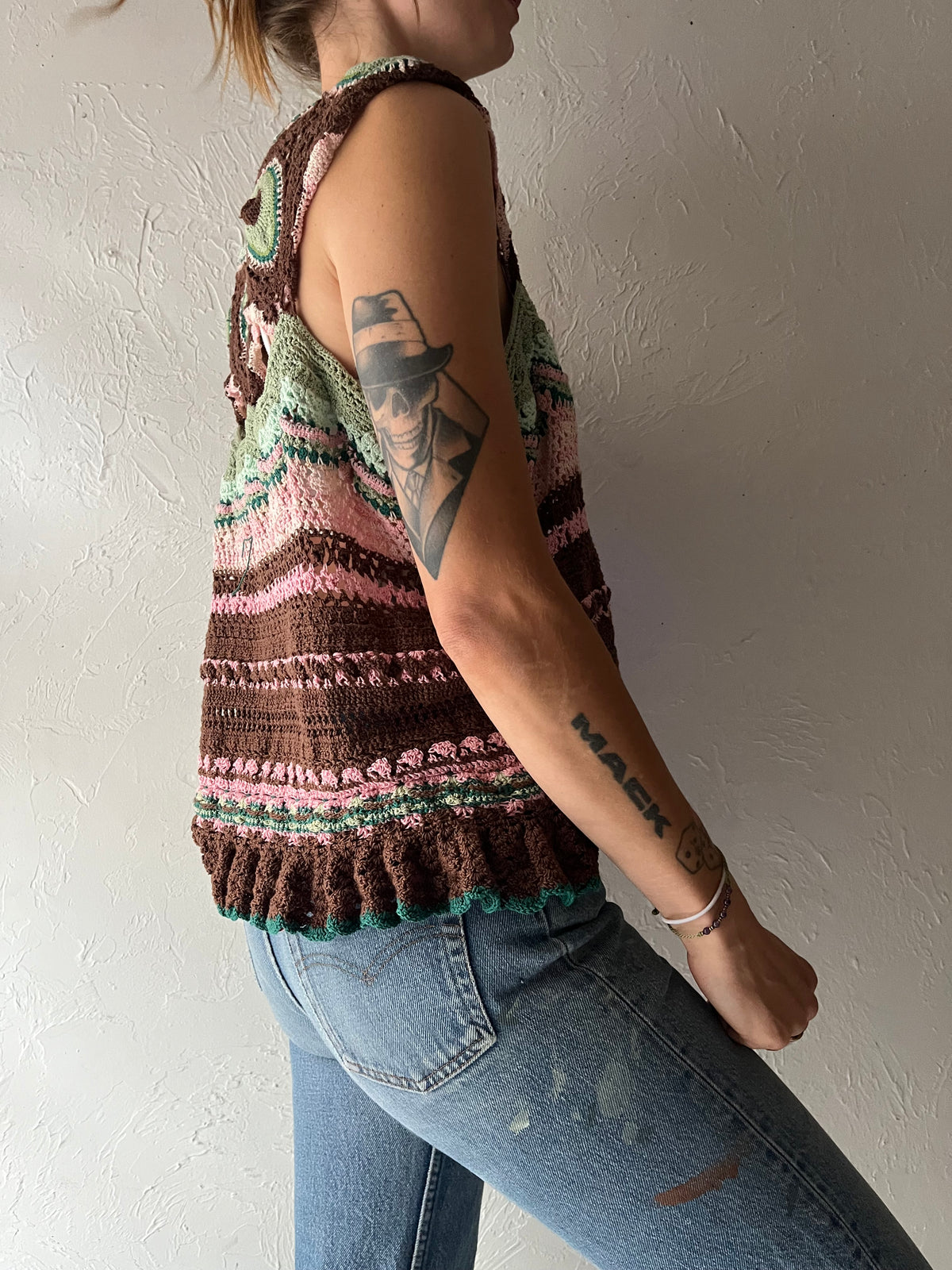 Vintage Handmade Cotton Crochet Top / Small - Medium