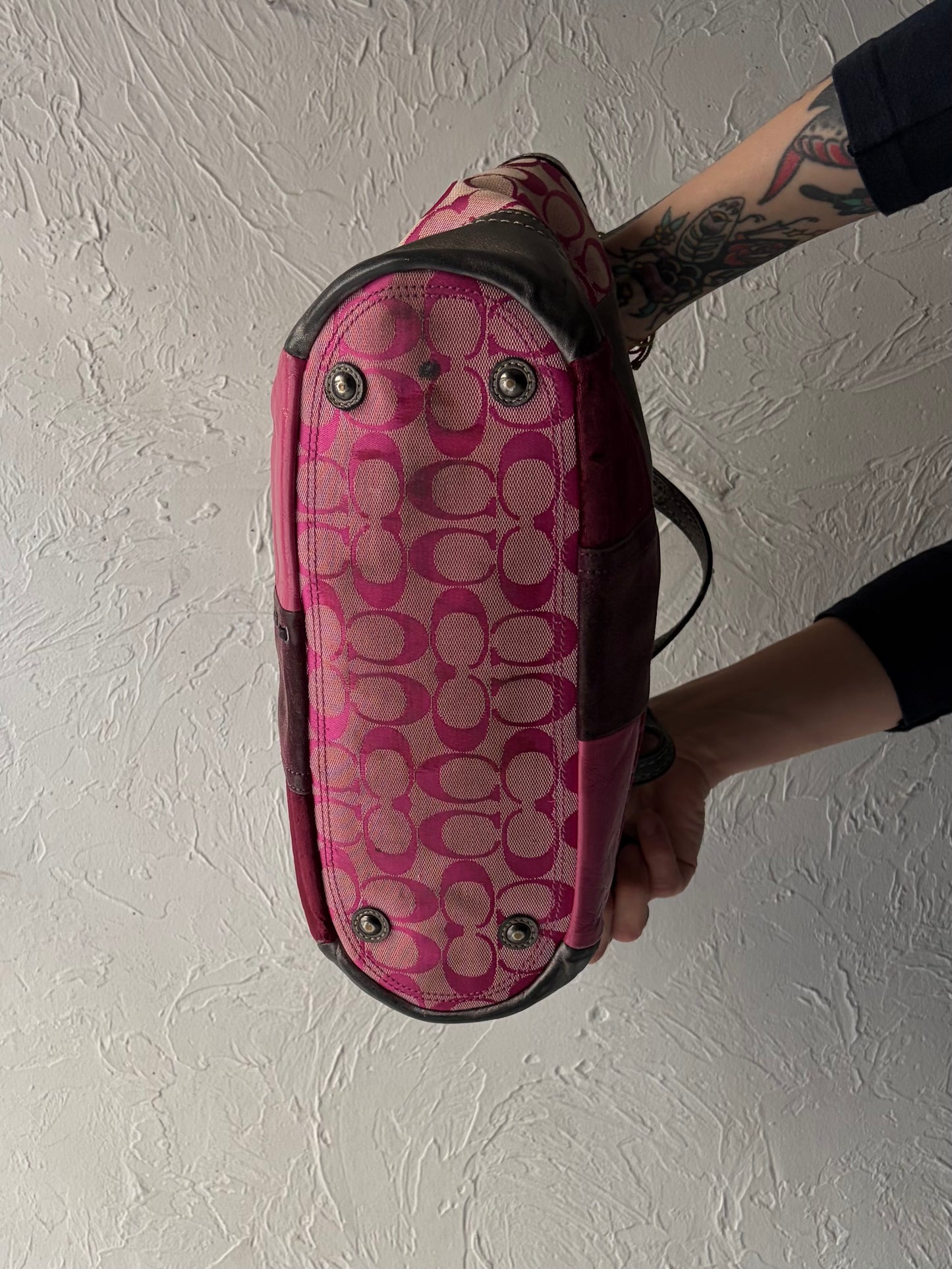 Y2k 'Coach F12664' Pink Patchwork Purse