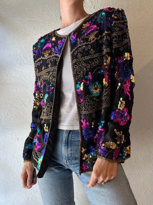 90s ‘Drapers & Damons’ Beaded Silk Jacket / Medium