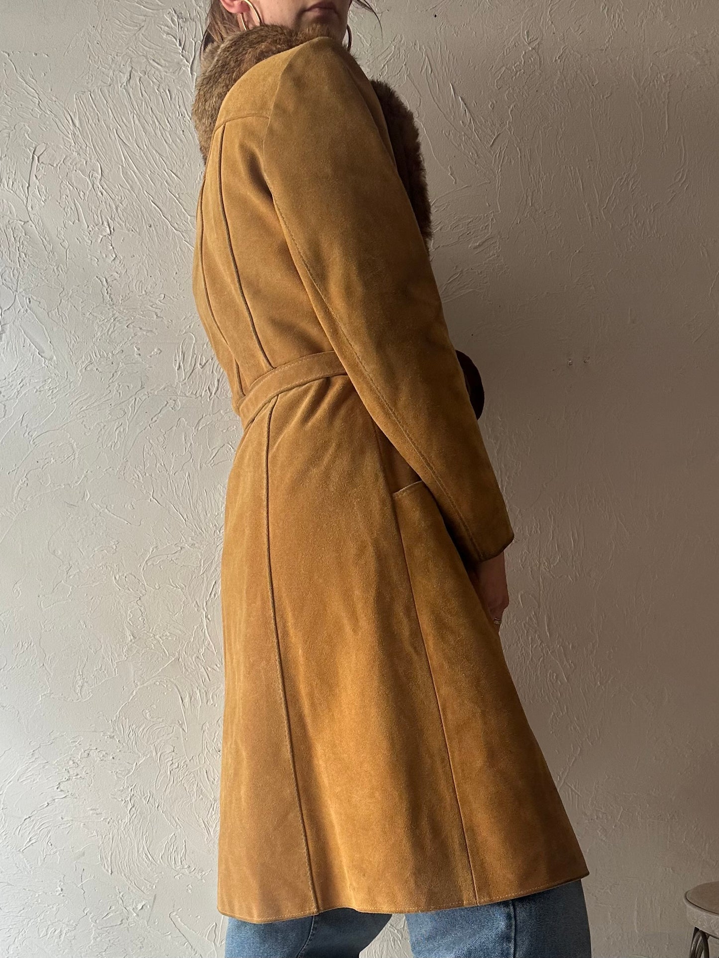 70s 'Fairweather' Suede Leather Penny Lane Coat / Small