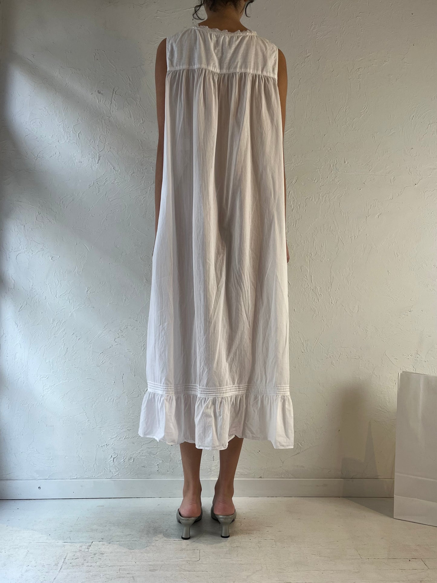 Y2K ‘Eileen West’ White Cotton Dress / Large