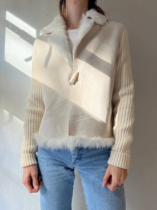 Y2K ‘Montanaco’ White Faux jacket / Small