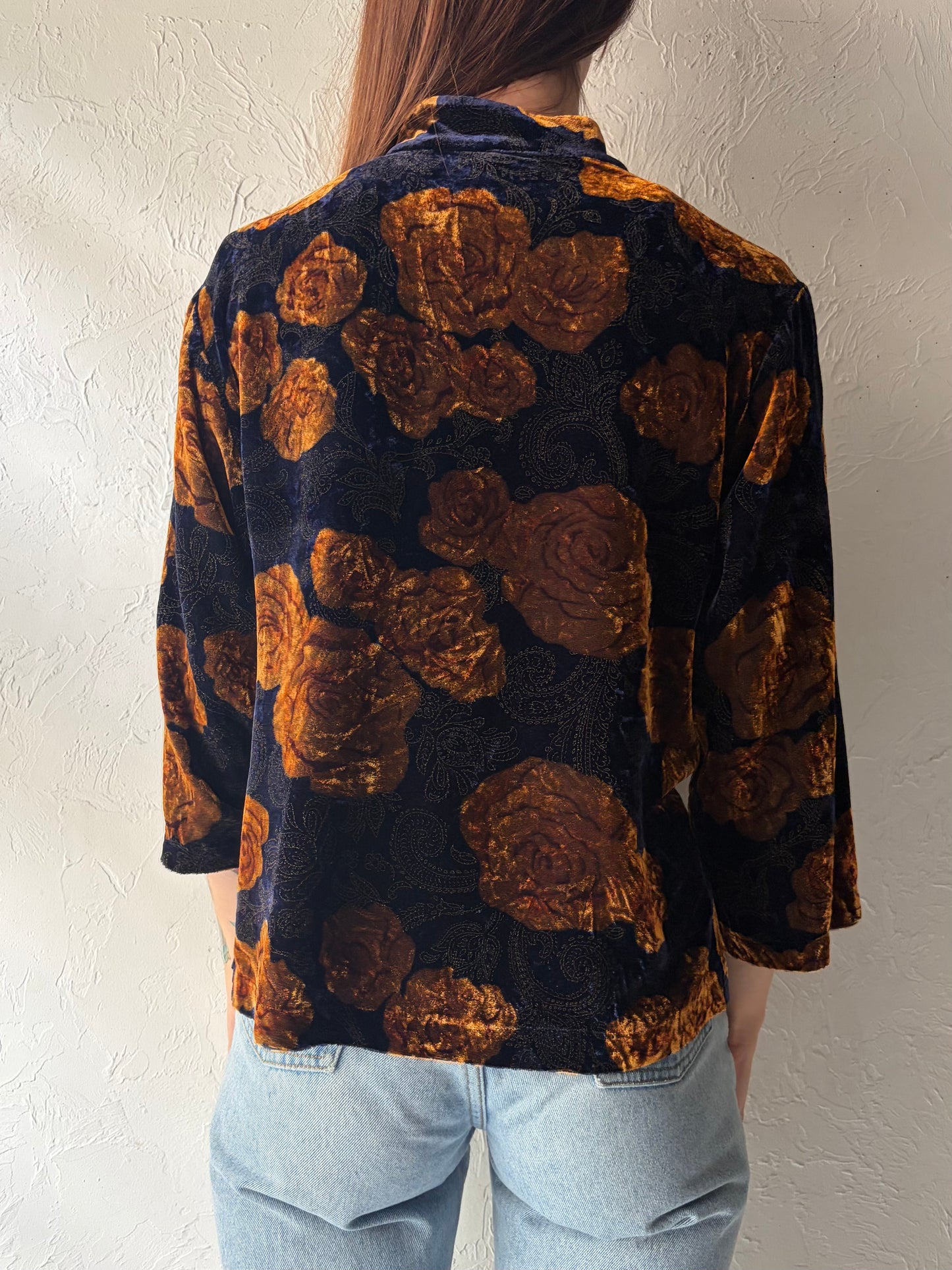 Y2k 'Coldwater Creek' Floral Velvet Retro Jacket / Small