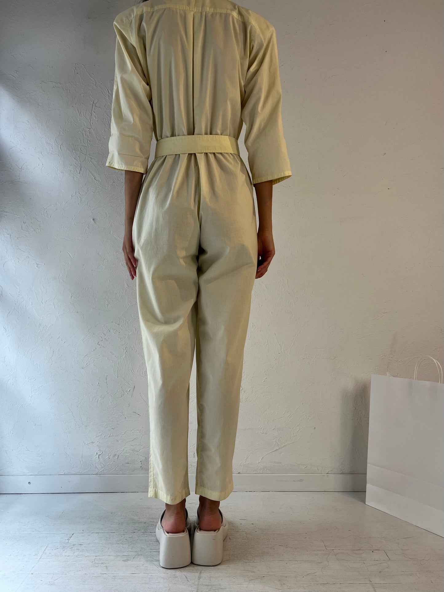 Vintage 'E'Tiole' Cream Jumpsuit / Small