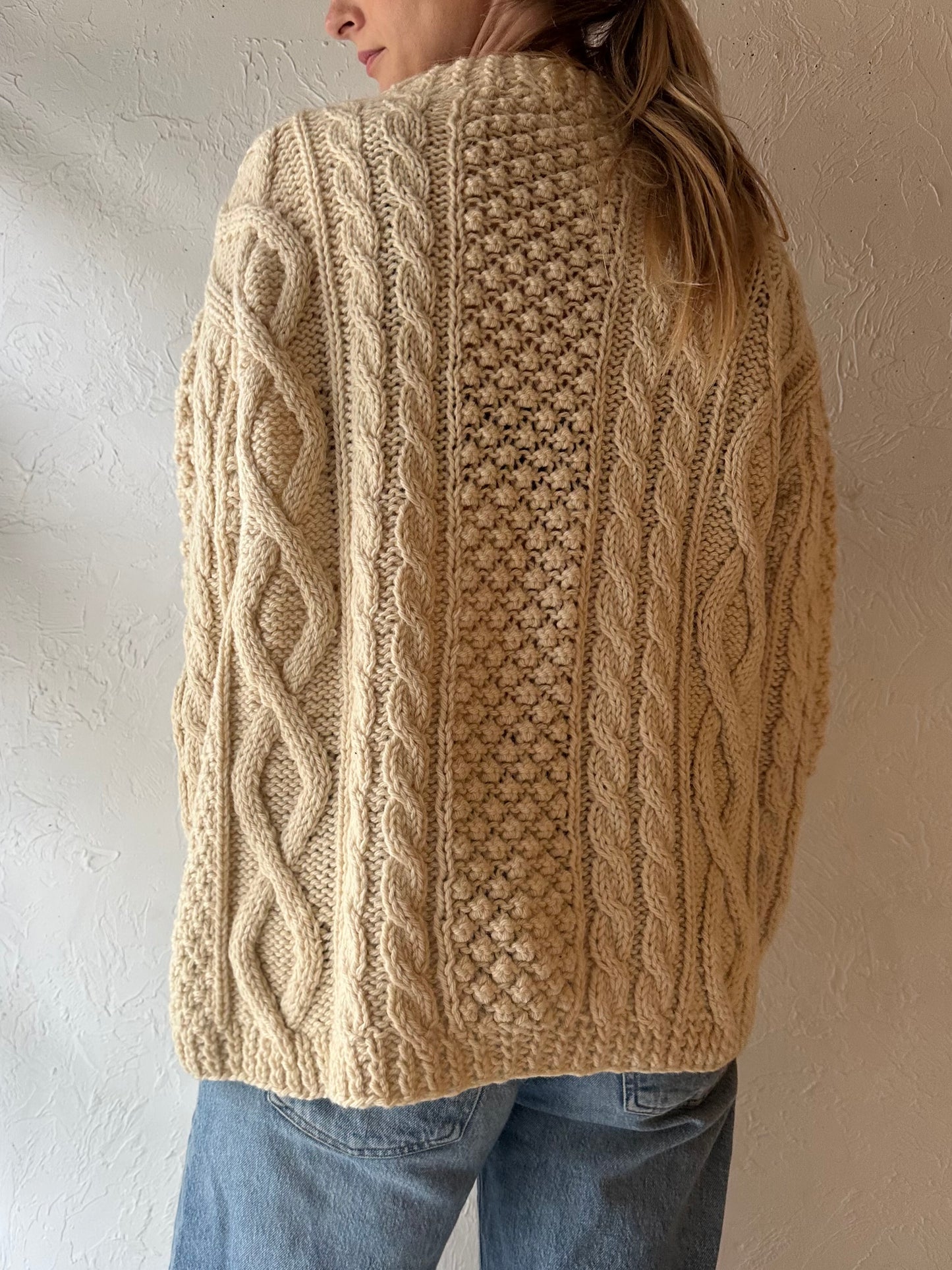 70s 'Hudsons Bay' Virgin Wool Fishermans Sweater / Medium