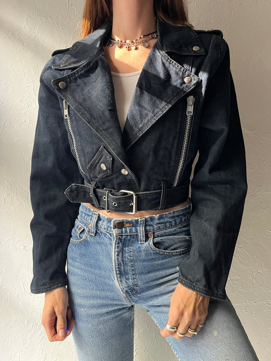 Vintage 90s 'Parasuco' Cropped Denim Jacket / Small