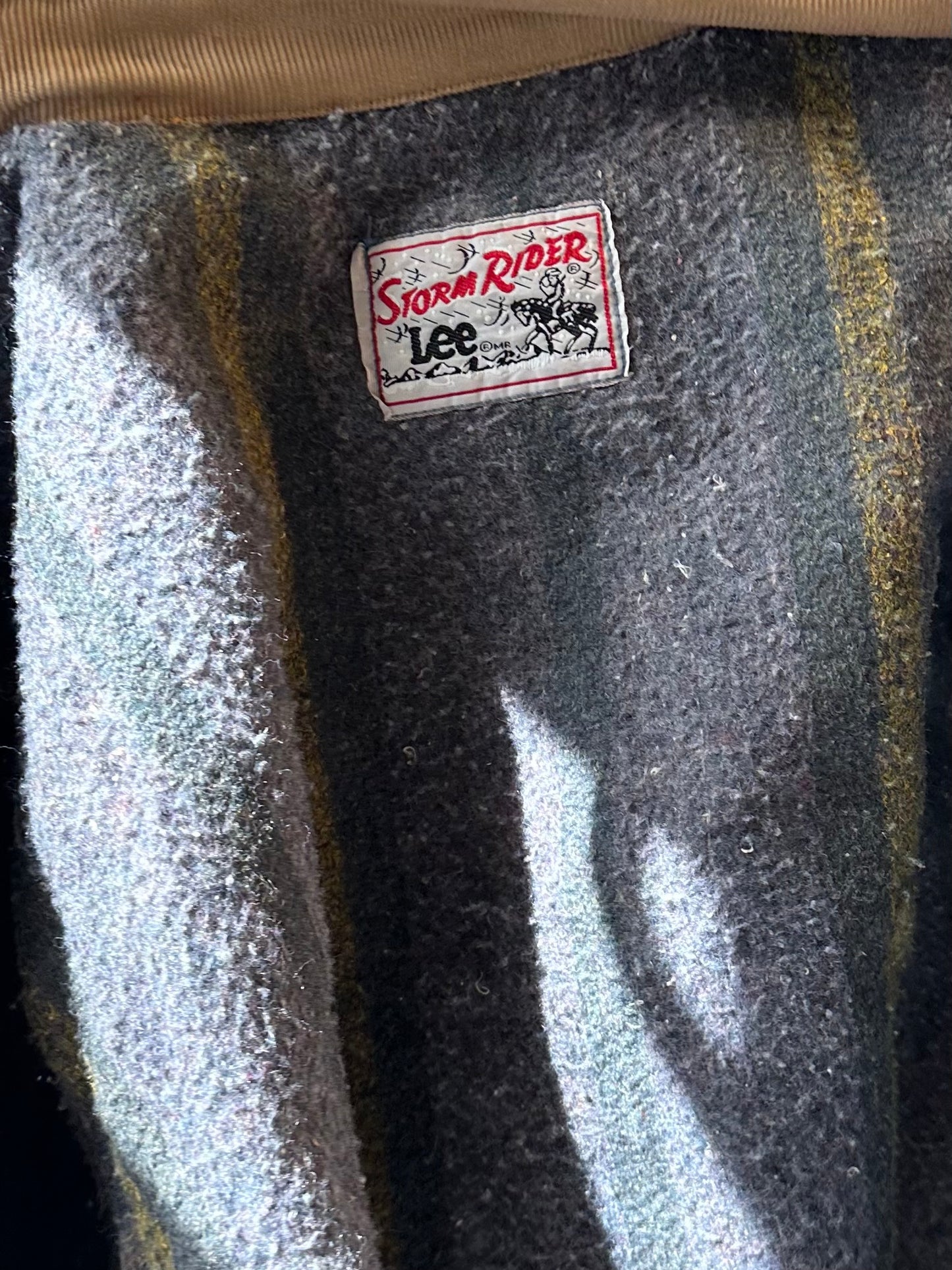90s 'Lee Stormrider' Blanket Lined Denim Jacket / Large