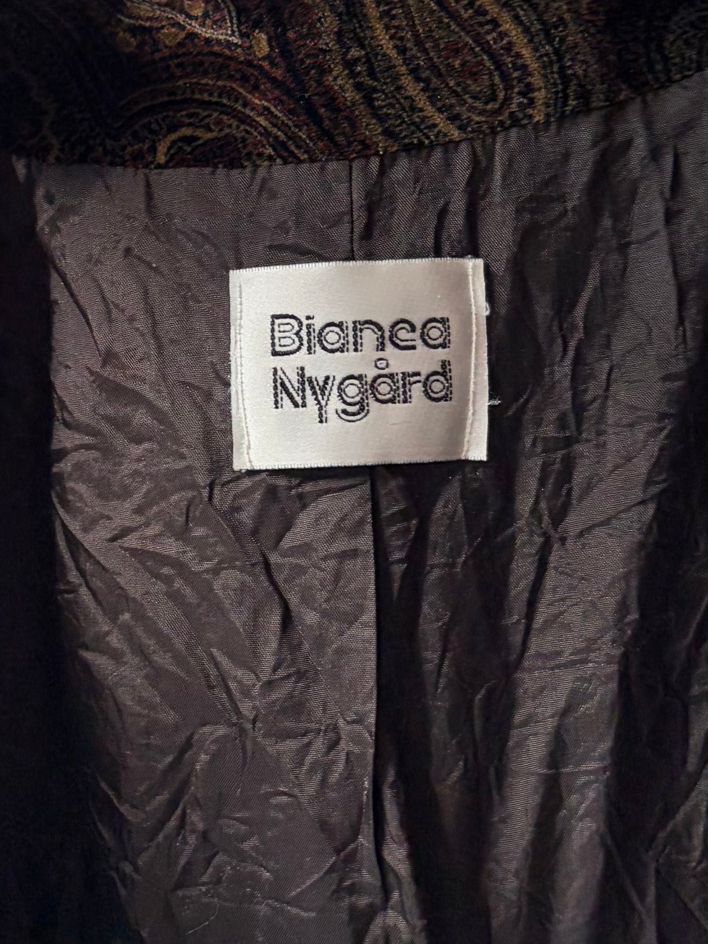 90s 'Bianca Nygard' Velvet Paisley Jacket / Medium