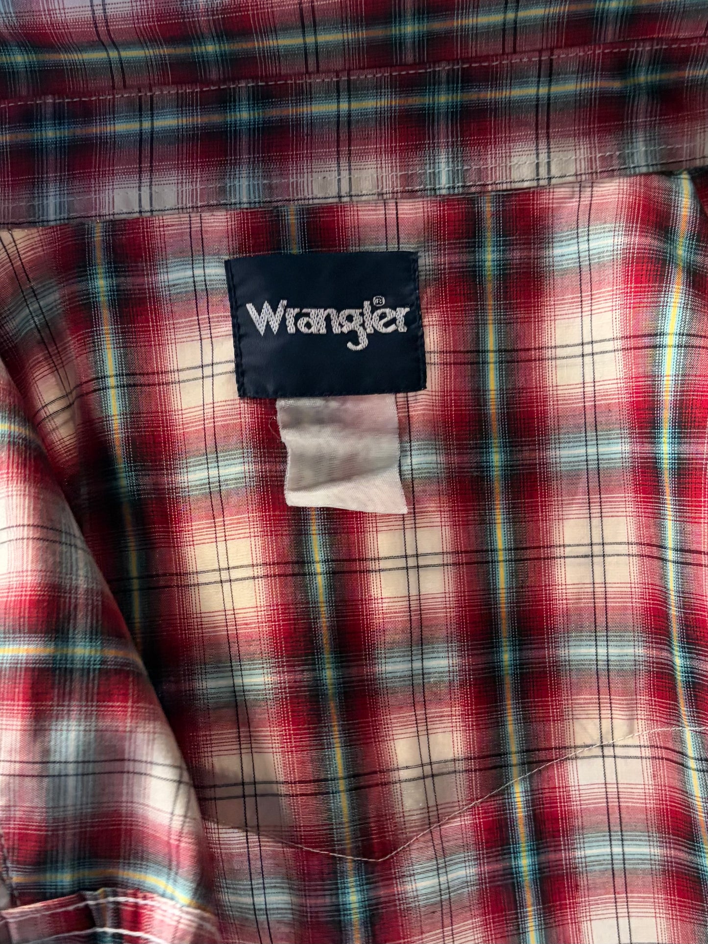 Y2k 'Wrangler' Red Plaid Snap up Western Shirt / XL