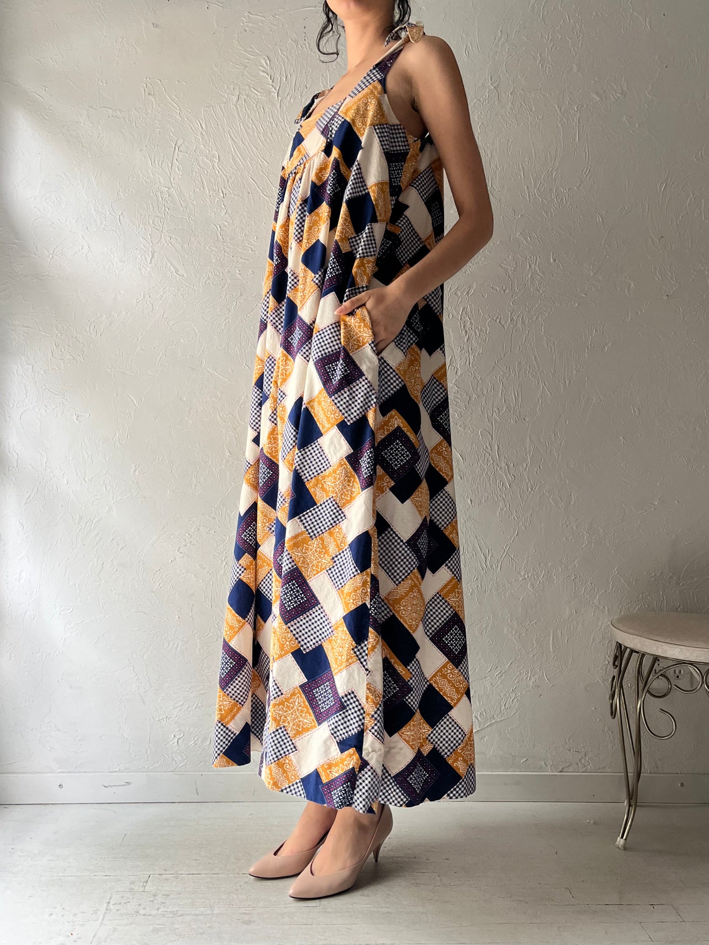 Vintage Handmade Patchwork Maxi Dress / Large