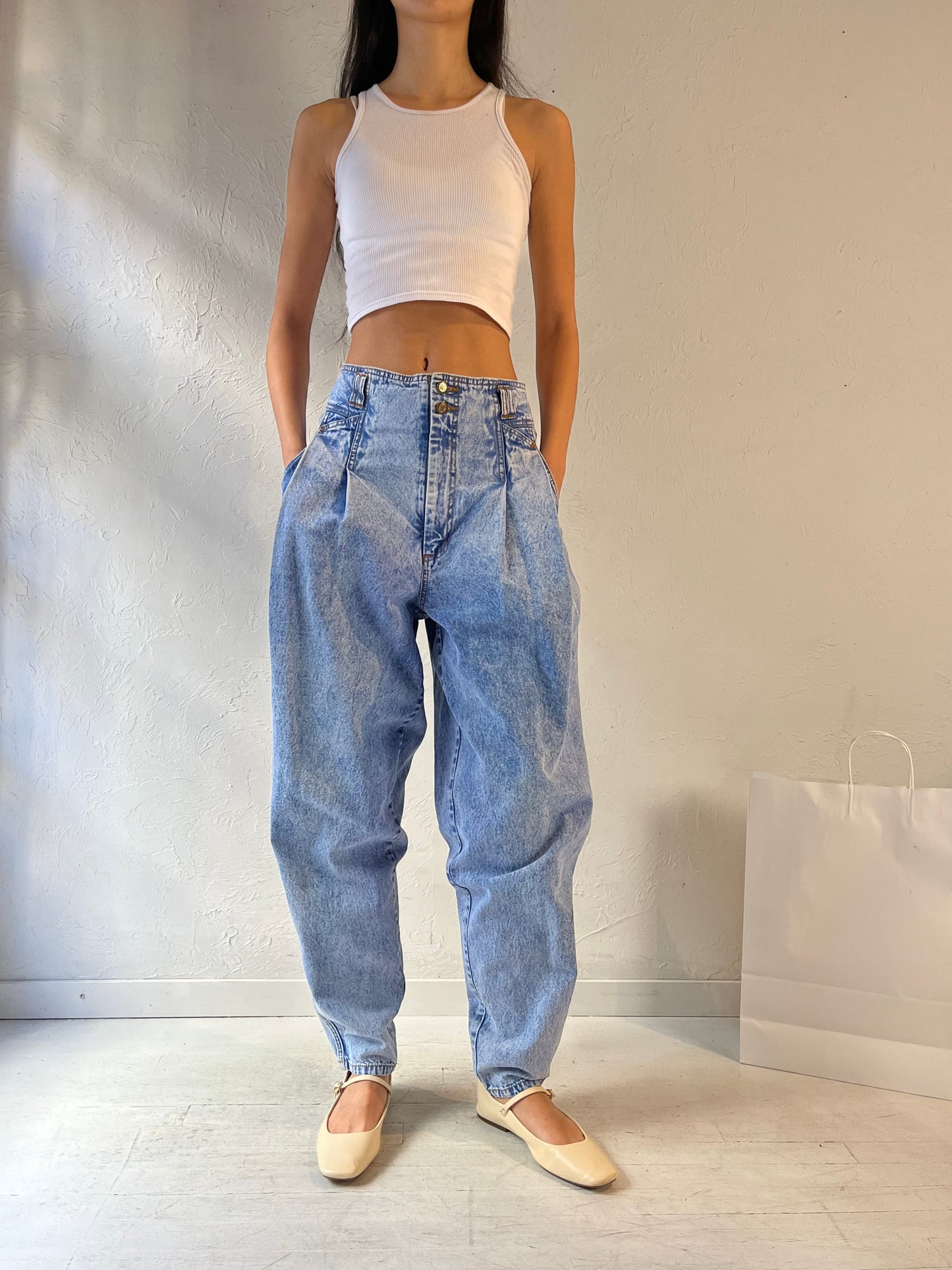 90s ‘Bill Bass’ Baggy Acid Wash Jeans / Medium