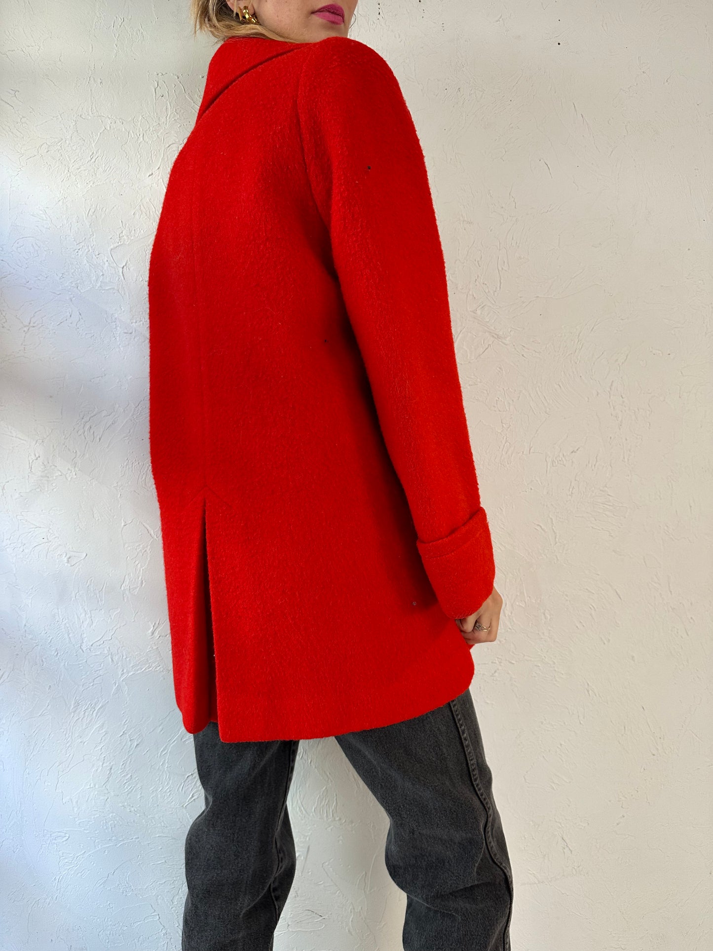 60s 70s 'Hudsons Bay' Red Blanket Coat / Medium