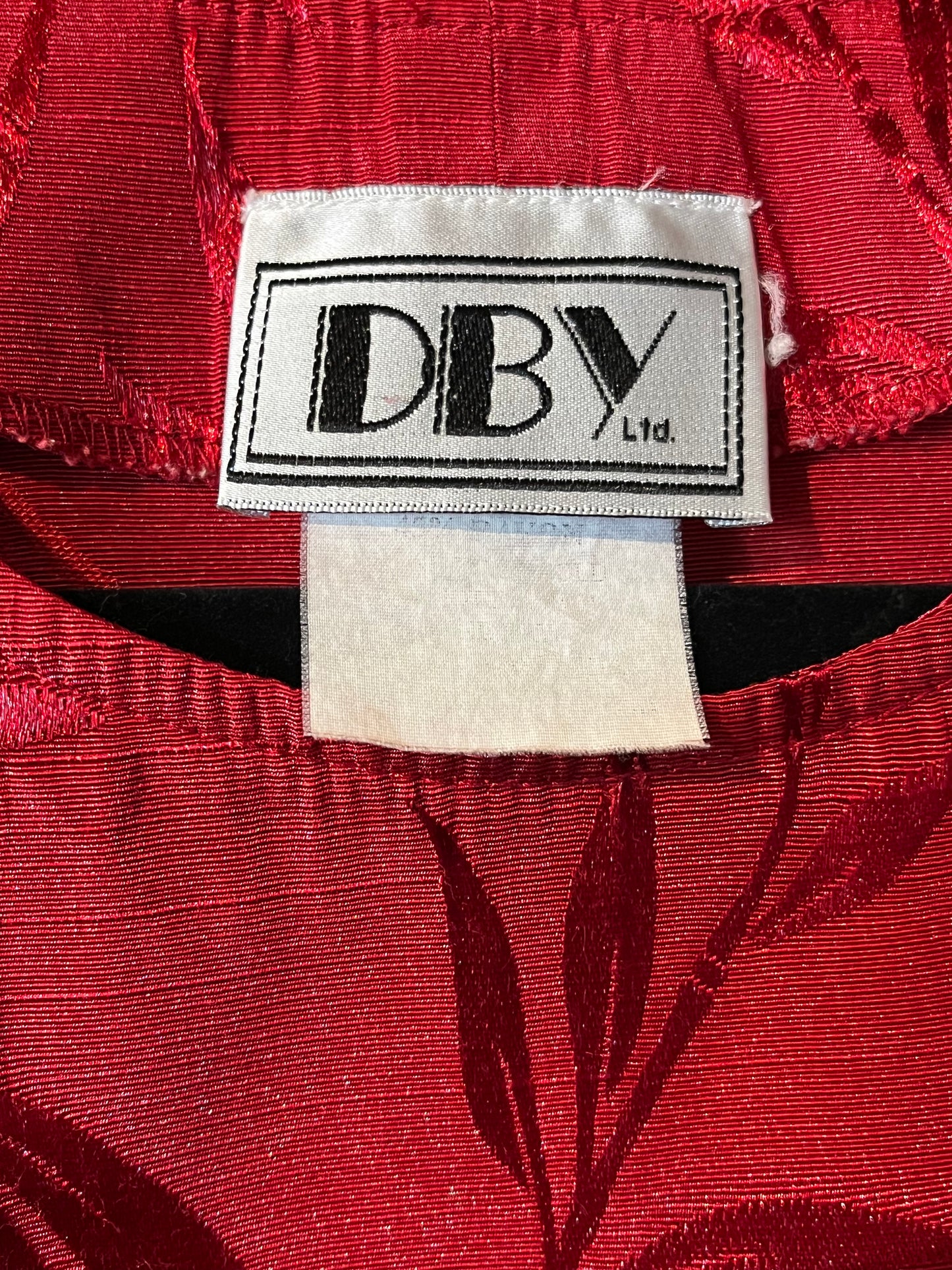 90s 'DBY' Red Midi Dress / Medium