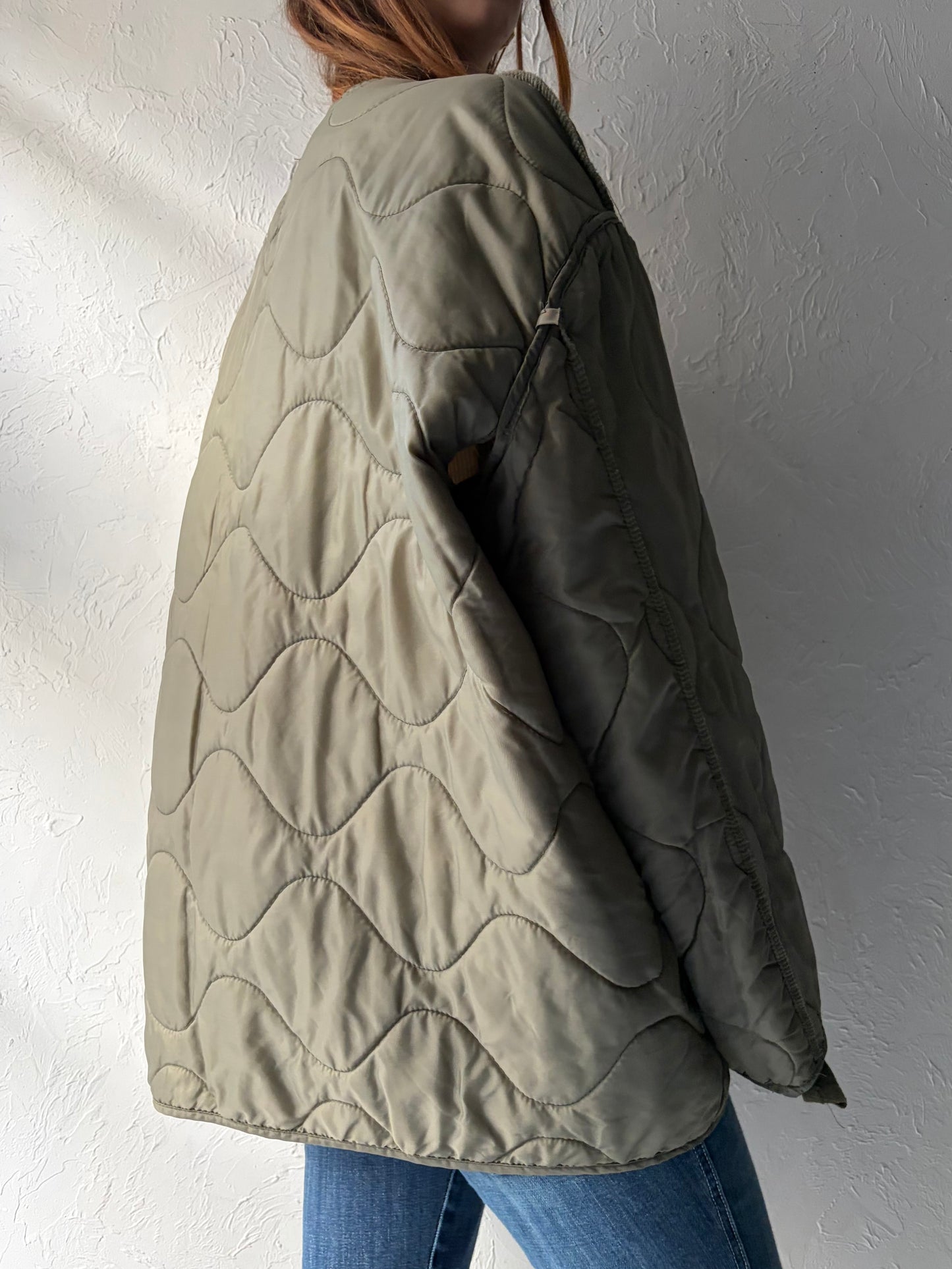 Vintage Authentic Green Army Liner Jacket / Medium