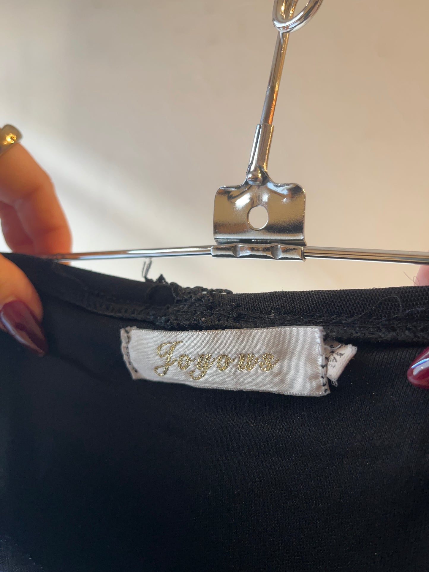 90s 'Joyous' Black Midi Skirt / Medium