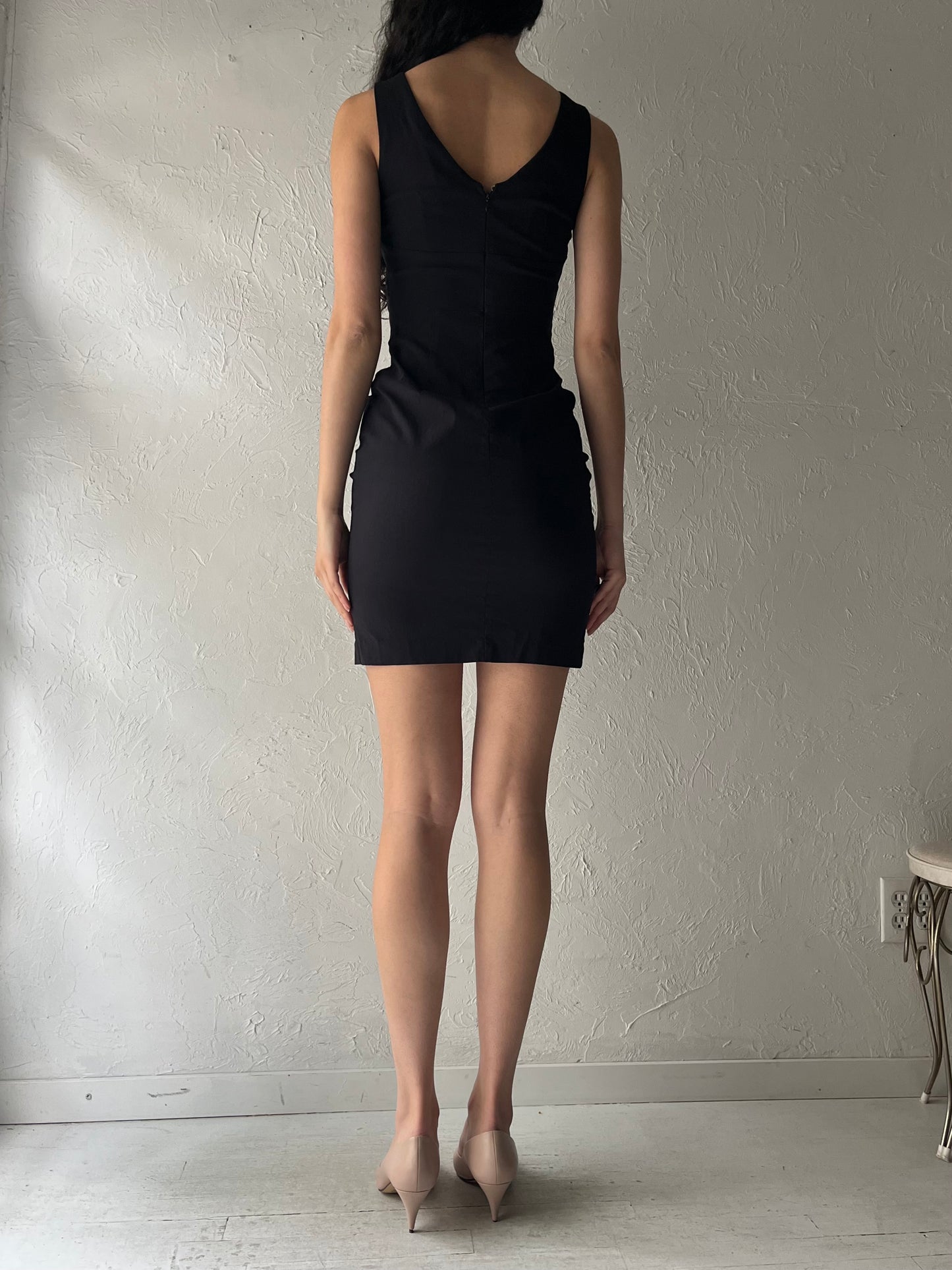 90s 'Le Chateau' Black Bodycon Mini Dress / XXS