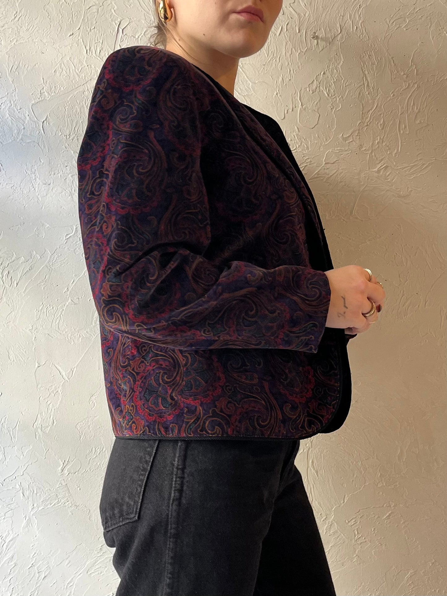 90s ‘Bryn Connelly’ Paisley Velvet Jacket / Small - Medium