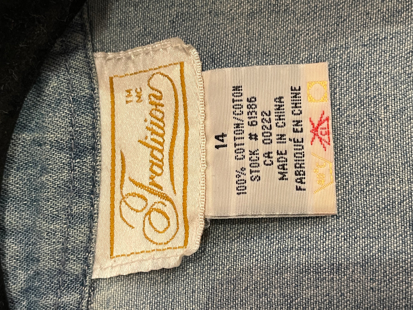 90s 'Traditions' Paisley Embroidered Denim Dress / Medium - Large