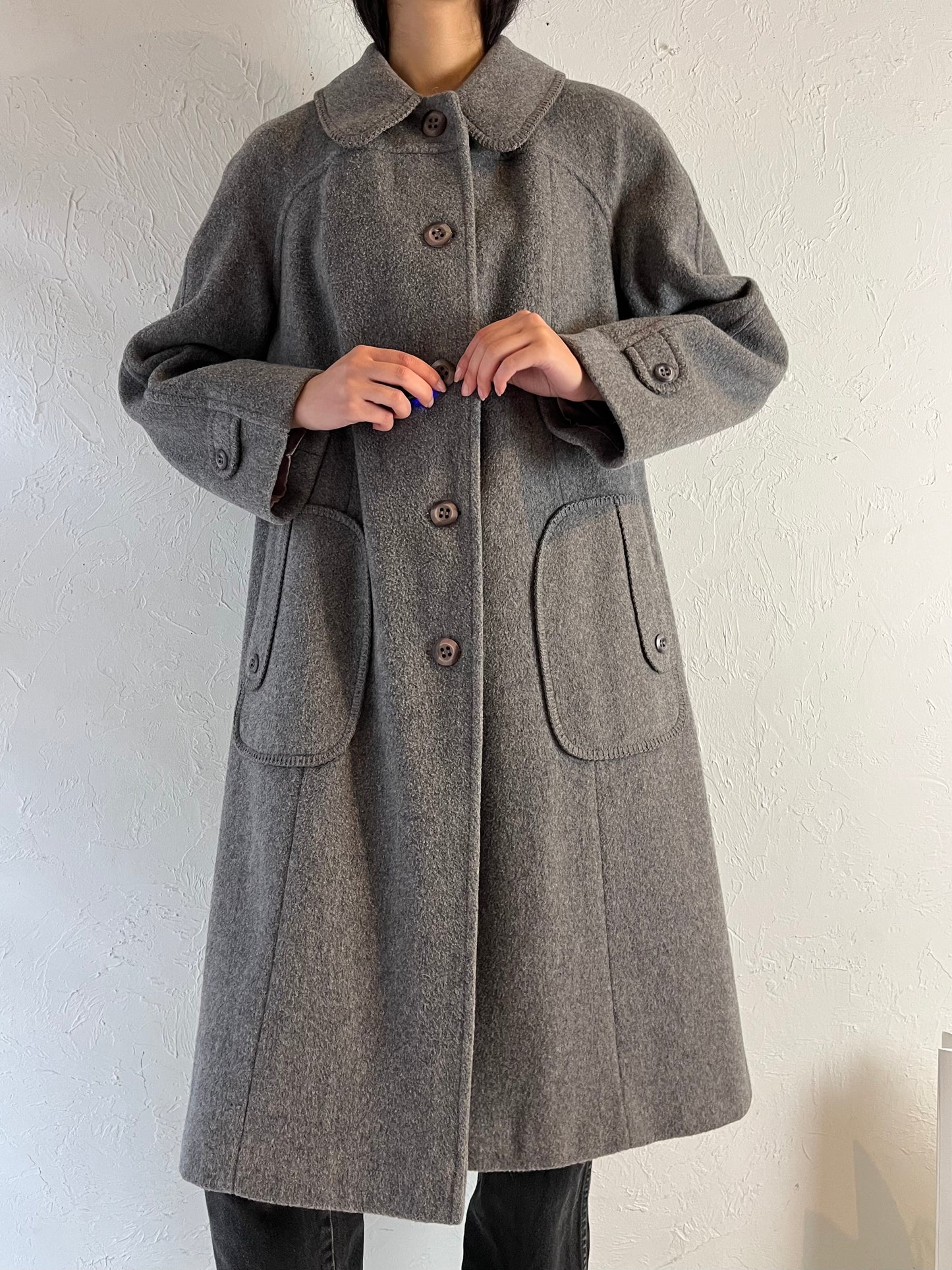 70s Union Made Gray Wool Coat / Medium