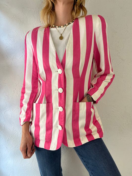 90s 'Simon Chang' Pink Blazer Jacket / Small