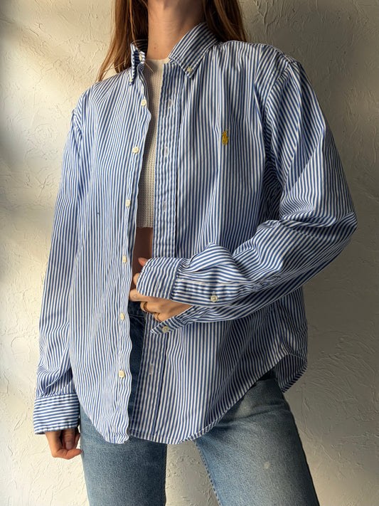 Y2k 'Ralph Lauren' Striped Button Up Shirt / Medium