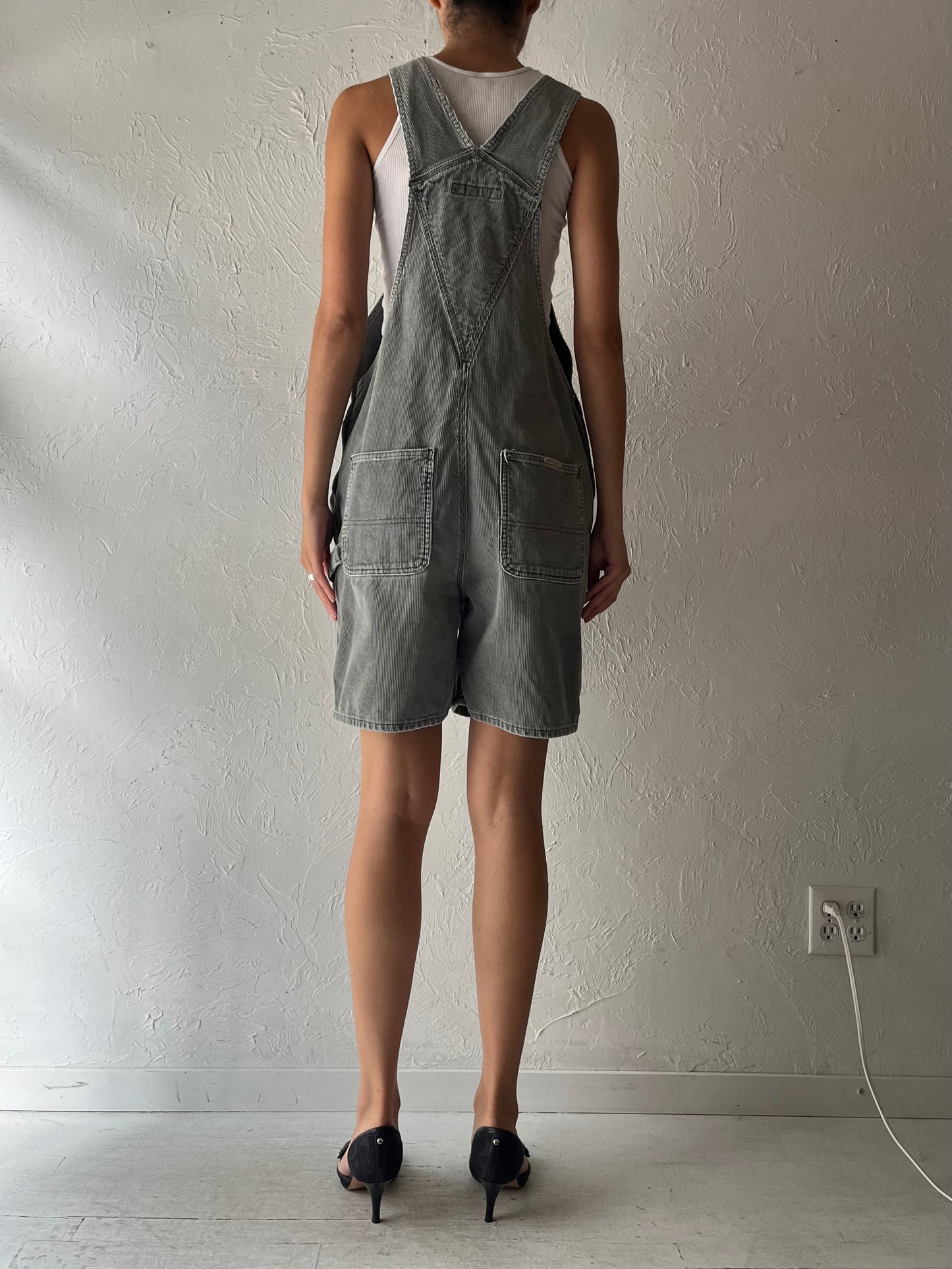 90s 'Union Bay' Gray Corduroy Overalls / Medium
