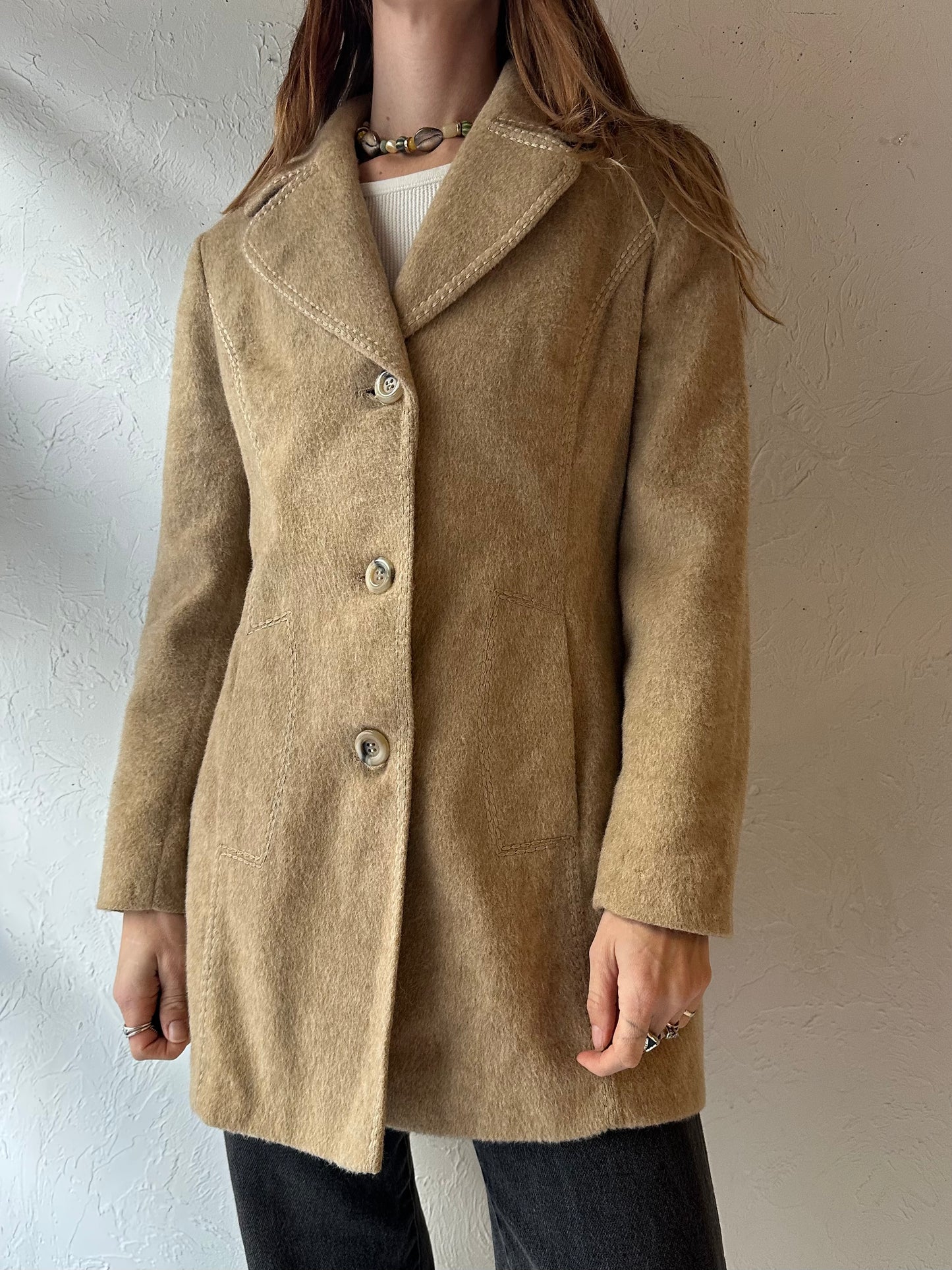 70s 'Surrey Classics' Beige Wool Jacket / Small