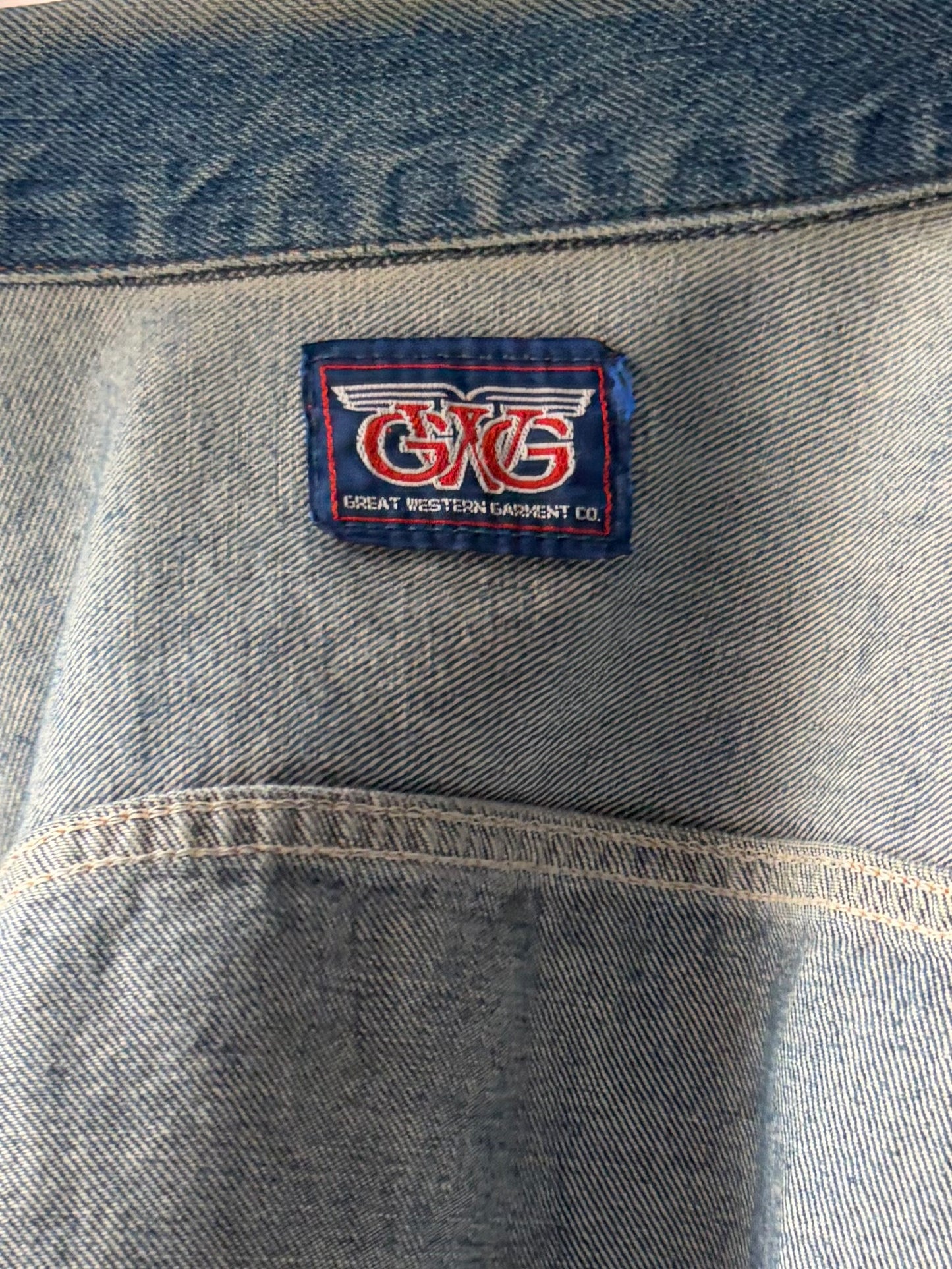 80s 'GWG' Snap Up Denim Jacket / Medium