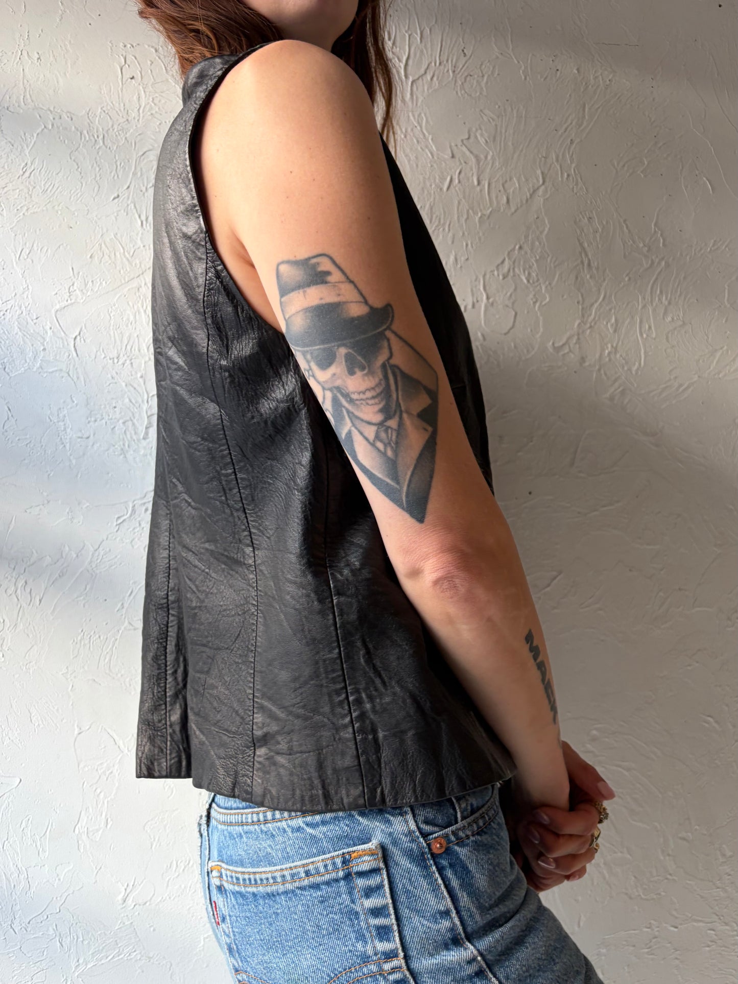 Y2k 'Coldwater Creek' Minimalist Leather Vest / Medium
