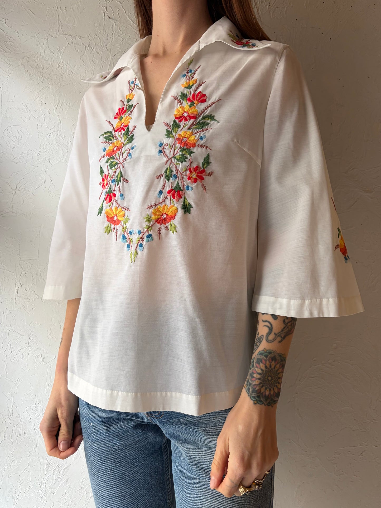 Vintage Embroidered Top / Small