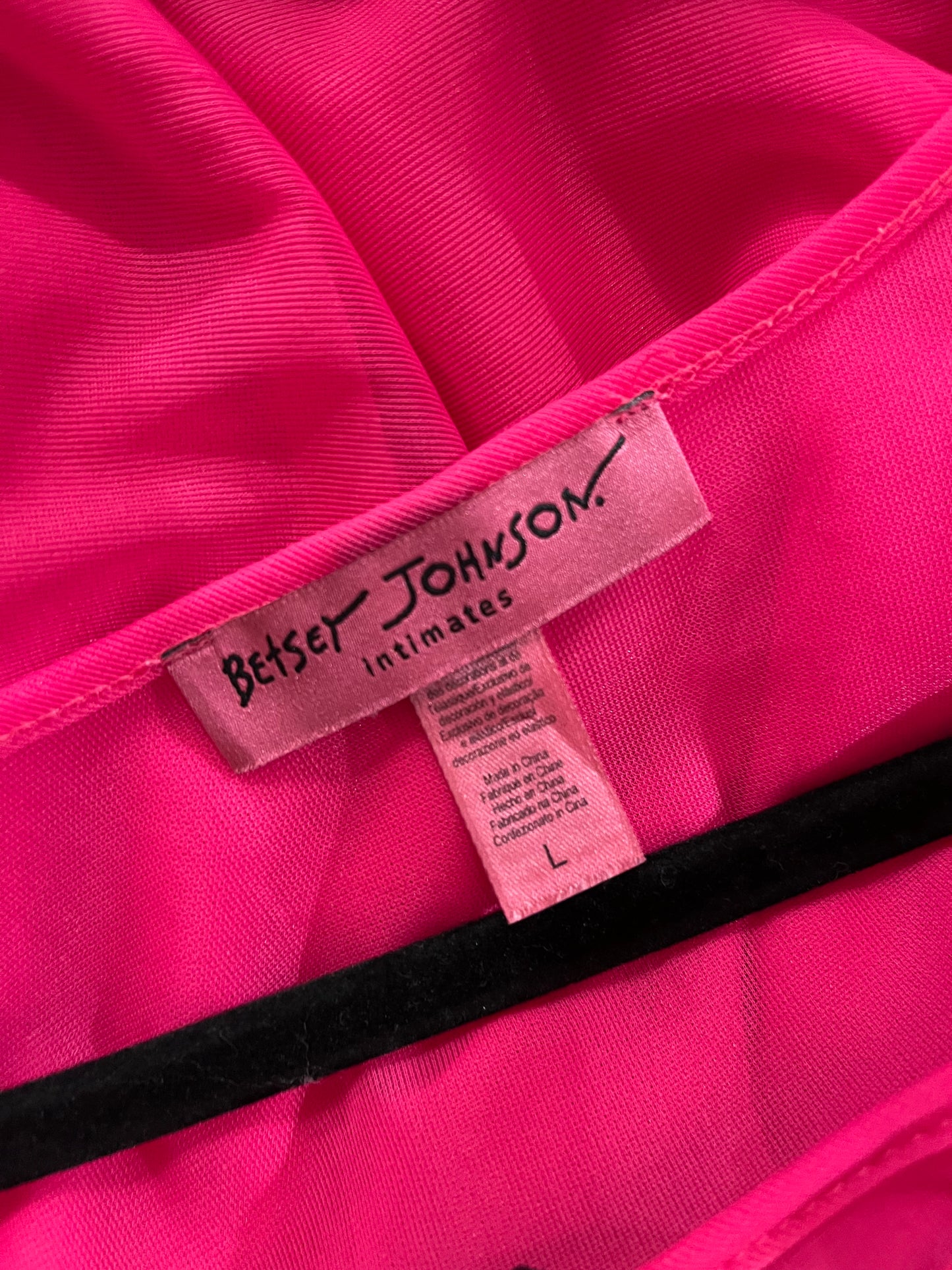 Y2k 'Betsy Johnson' Pink Nylon Night Dress / Large
