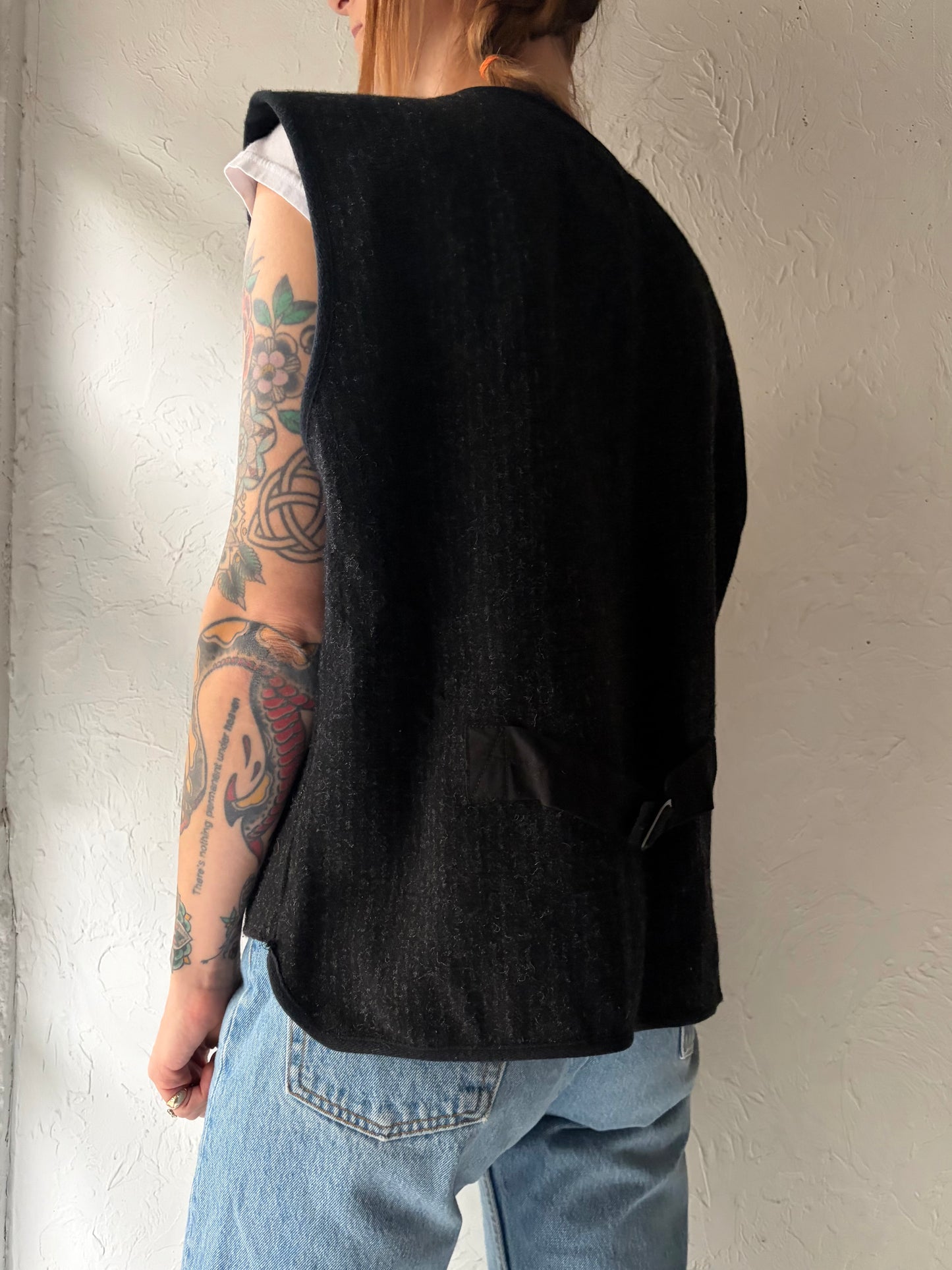 Y2k 'Woolrich' Charcoal Wool Vest / XL